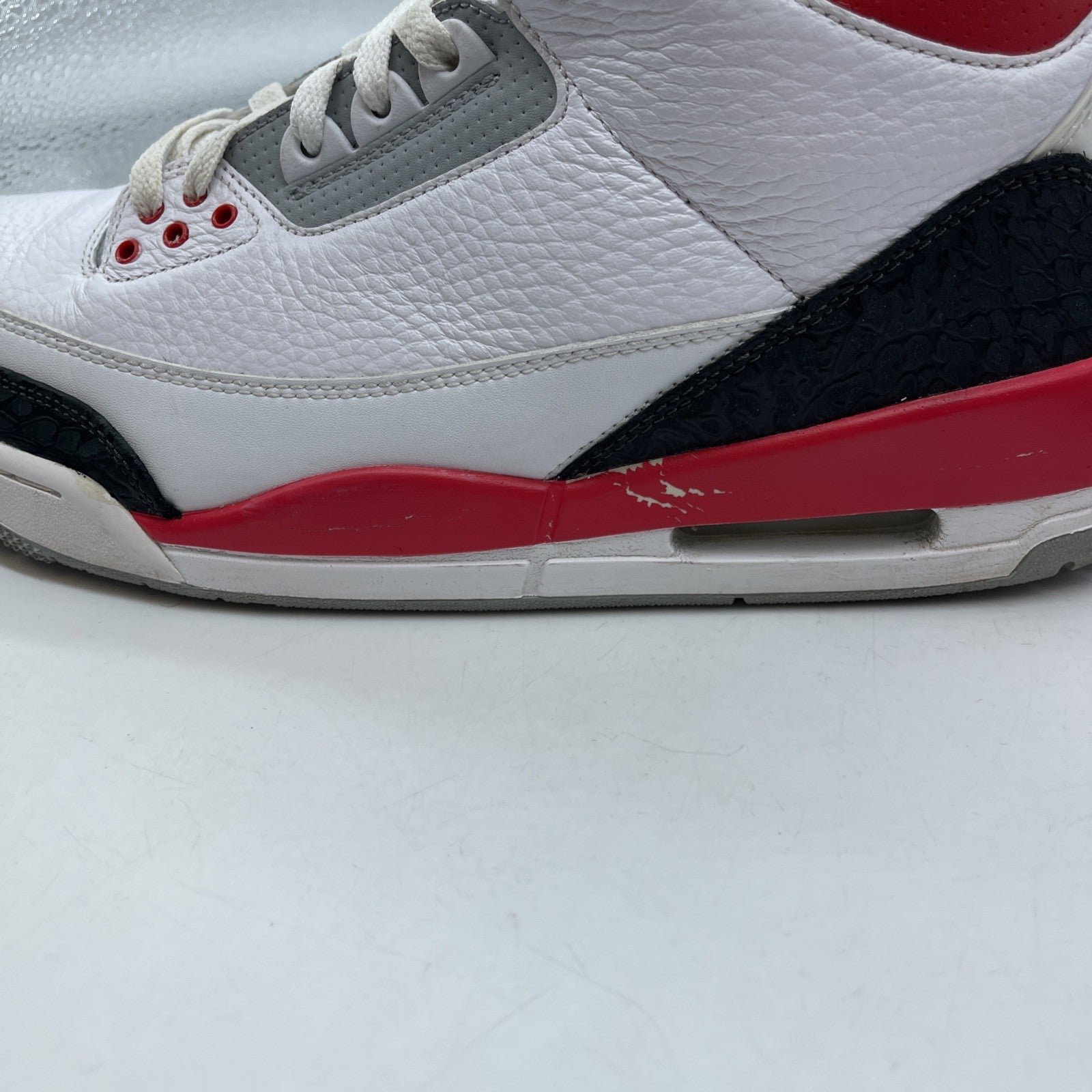 Size 12 - Air Jordan 3 Retro 2013 Fire Red White Grey Suede (136064-120)