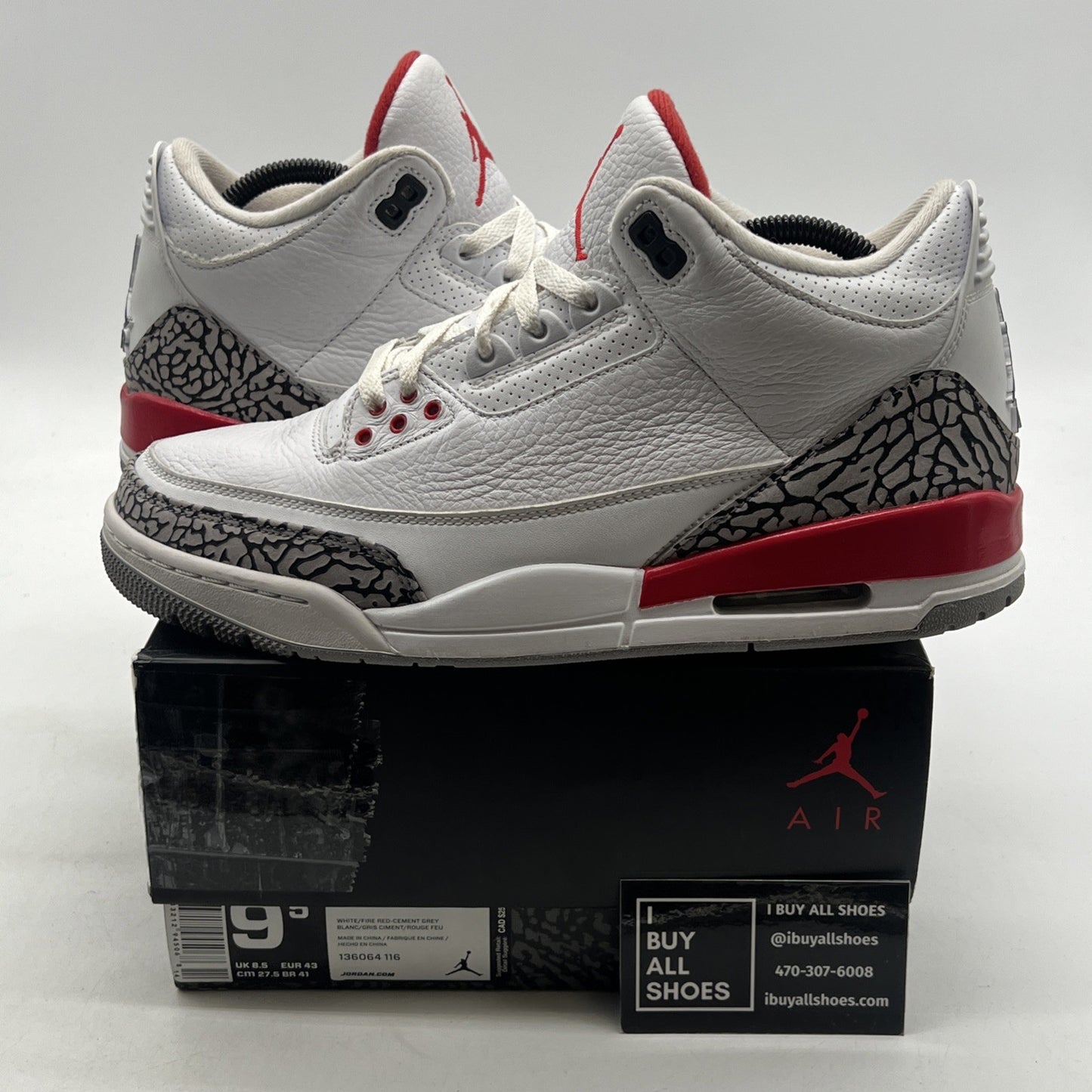 Size 9.5 - Air Jordan 3 Retro Hall of Fame 2018 (136064-116)