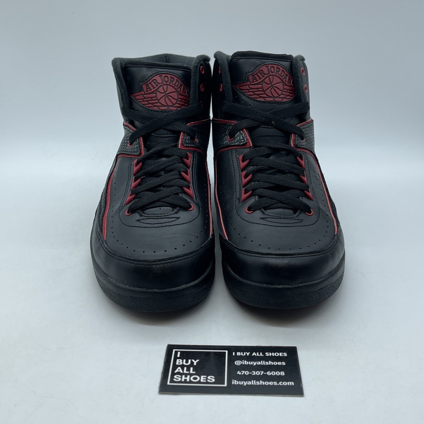Size 9 - Air Jordan 2 Retro Alternate 87 Black Red Leather (834274-001)