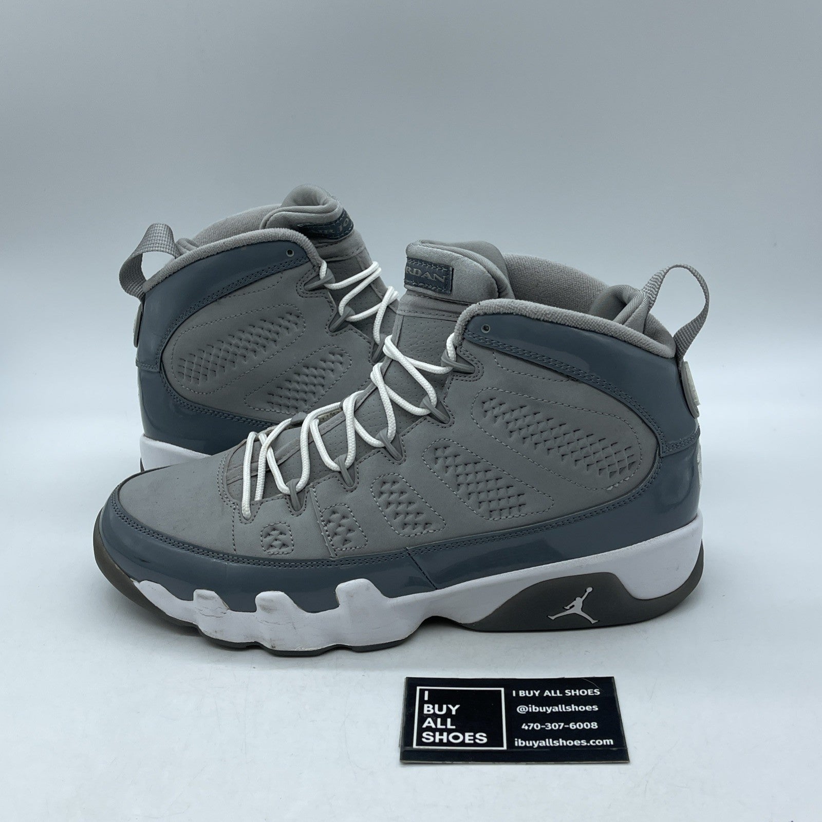 Size 9.5 - Air Jordan 9 Retro 2012 Cool Grey Suede Leather (302370-015)