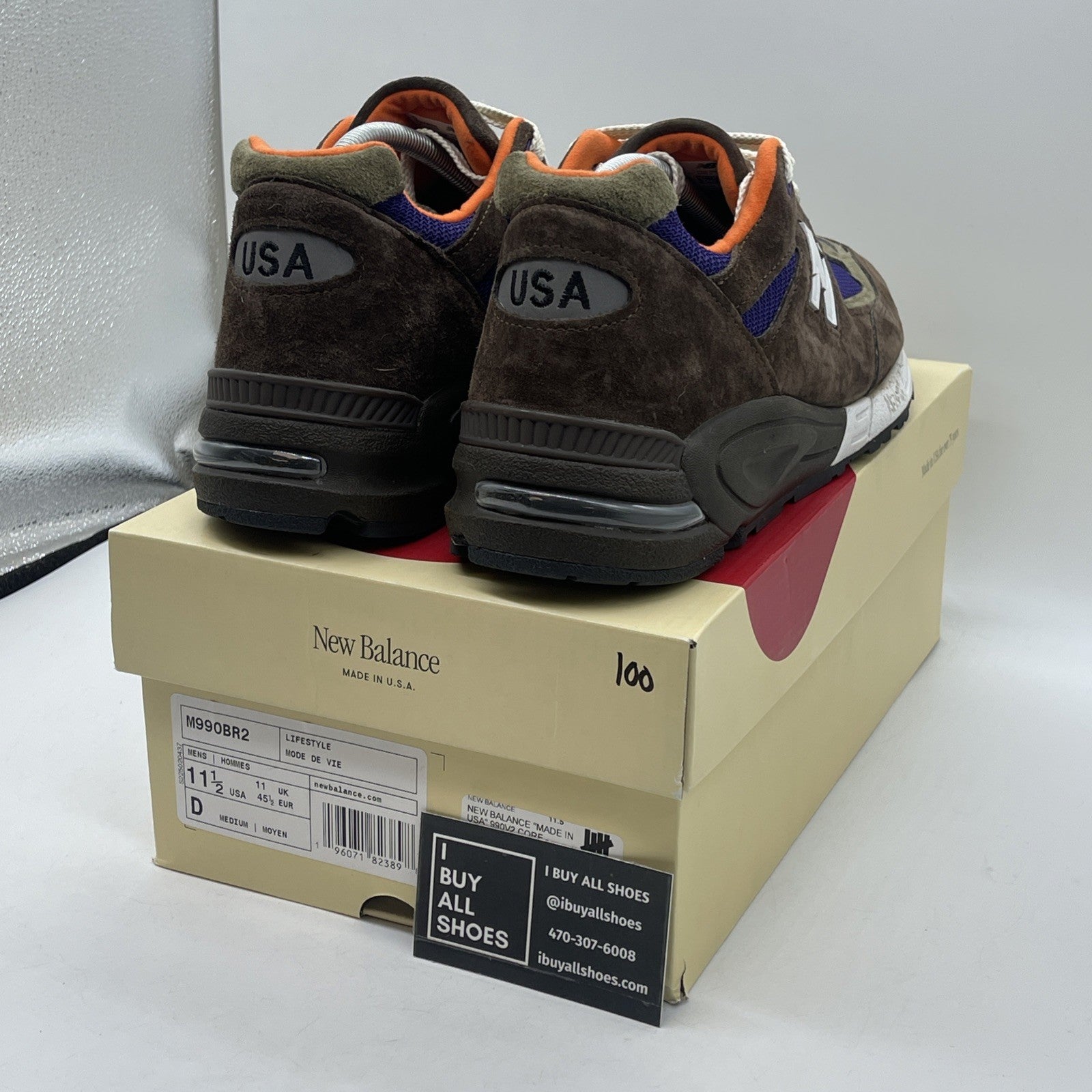 Size 11.5 - New Balance Teddy Santis x 990v2 Made in USA Brown Purple (M990BR2)