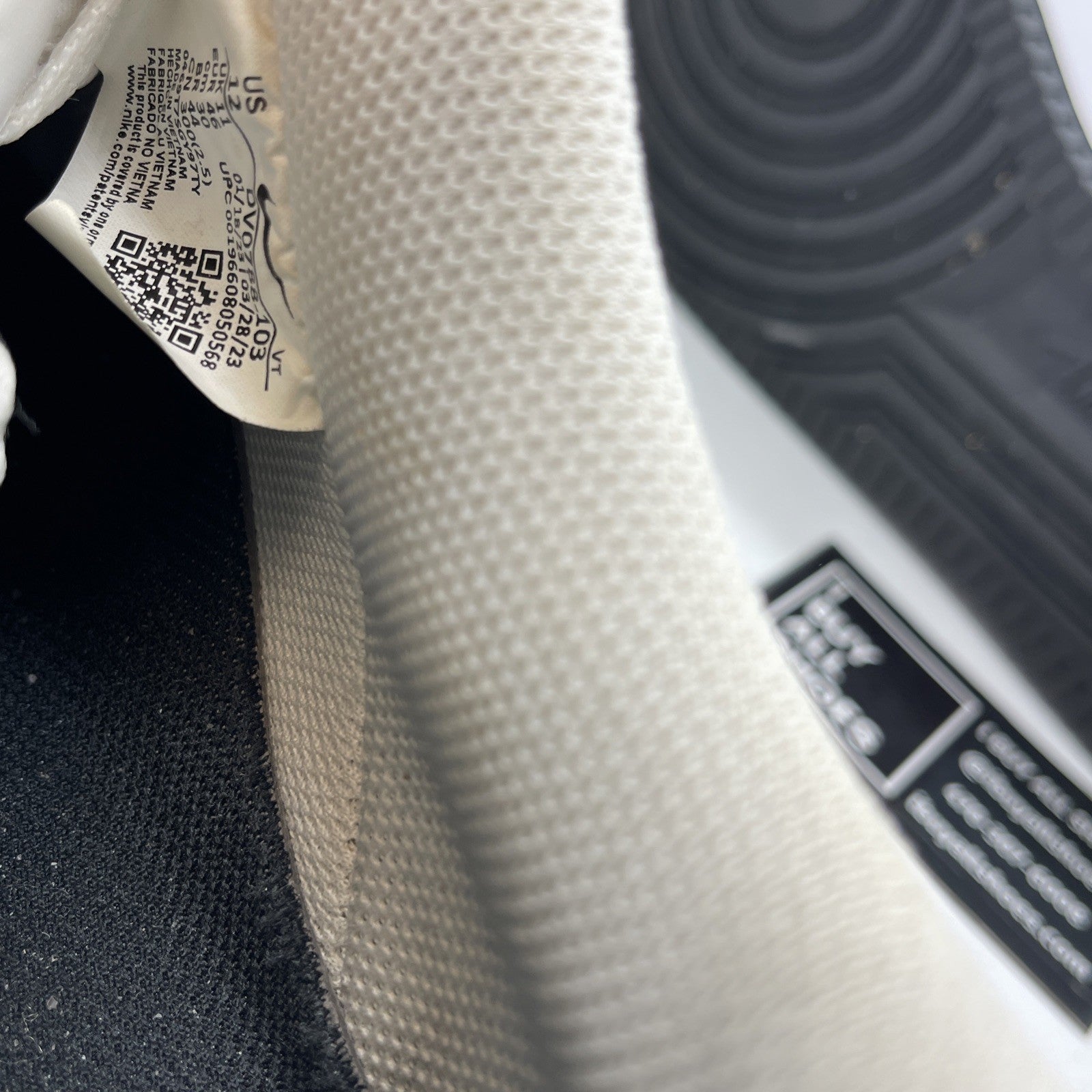 Size 12 - Nike Air Force 1 '07 White Black Outline (DV0788-103)