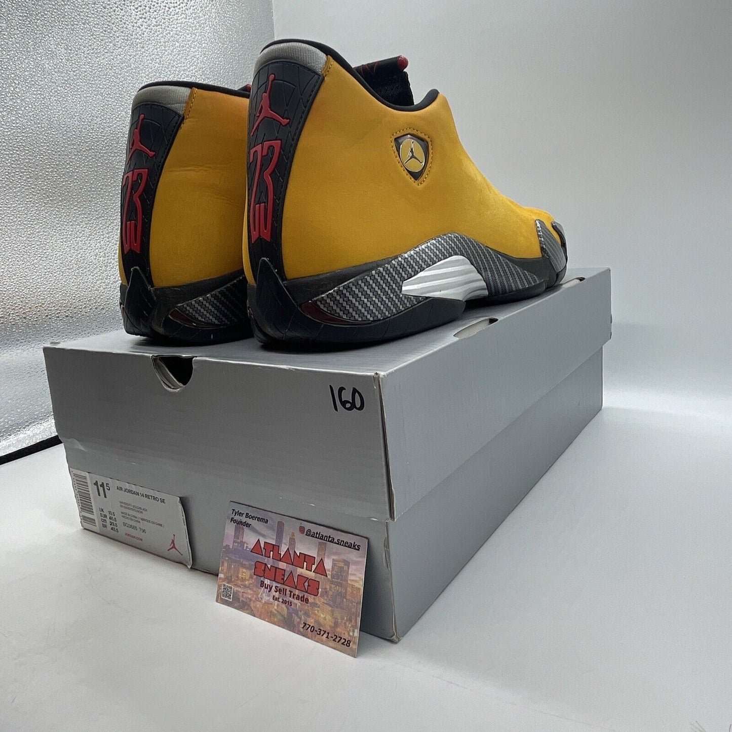 Size 11.5 - Air Jordan 14 Retro Reverse Ferrari Black Yellow Grey (BQ3685-706)