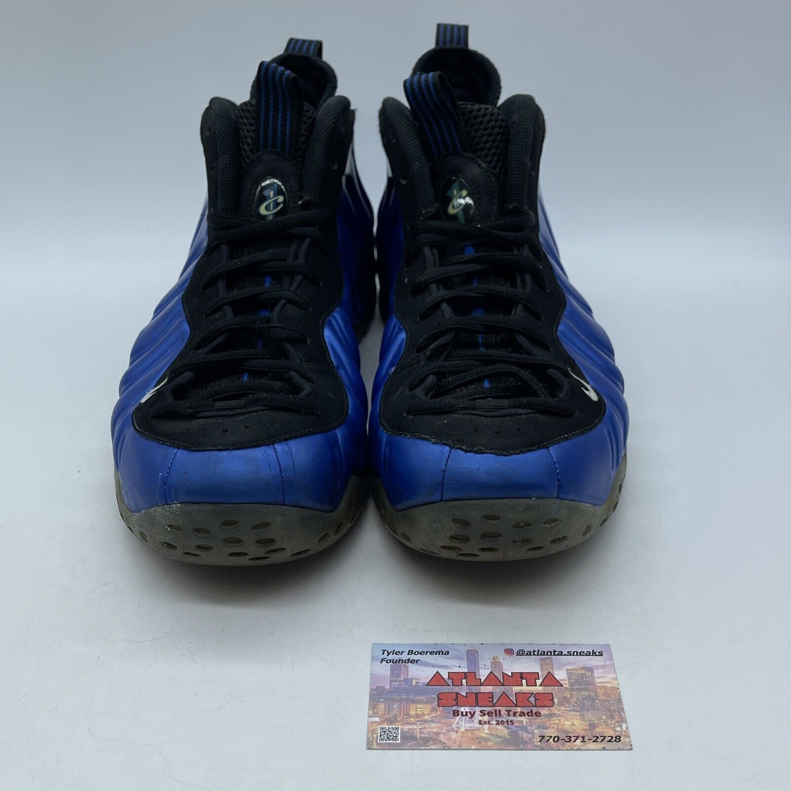 Size 13 - Nike Air Foamposite One Royal Blue Black Suede Leather (895320-500)