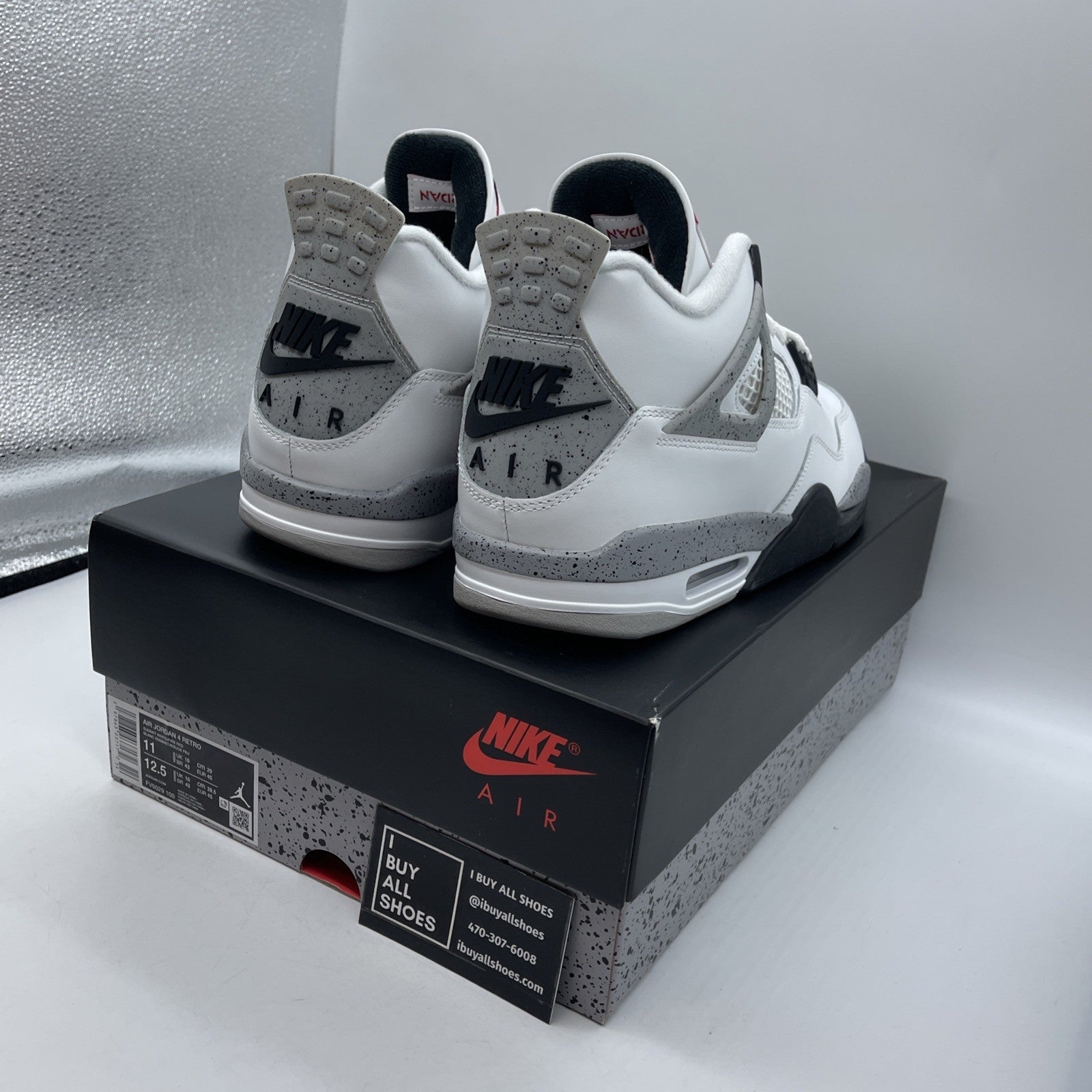 Size 11 - Air Jordan 4 Retro OG Mid White Cement Leather (FV5029-100)
