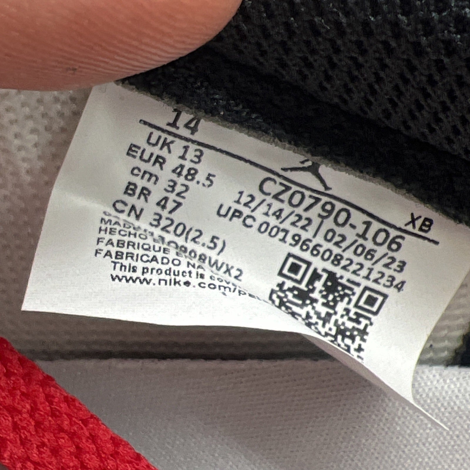 Size 14 - Air Jordan 1 Retro OG Low Black Toe (CZ0790-106)