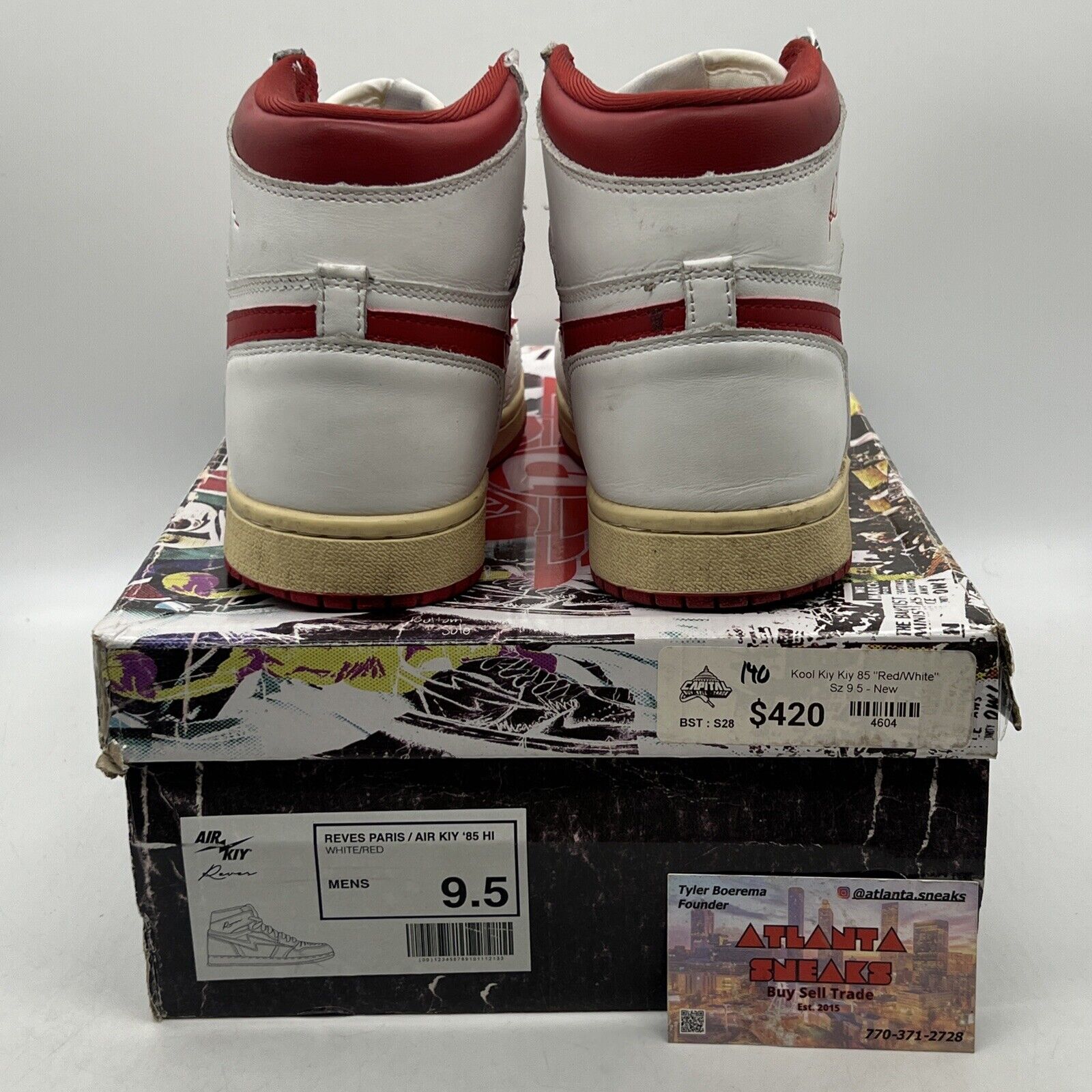 Air Kiy and Reves Paris Size 9.5 White and Red Leather