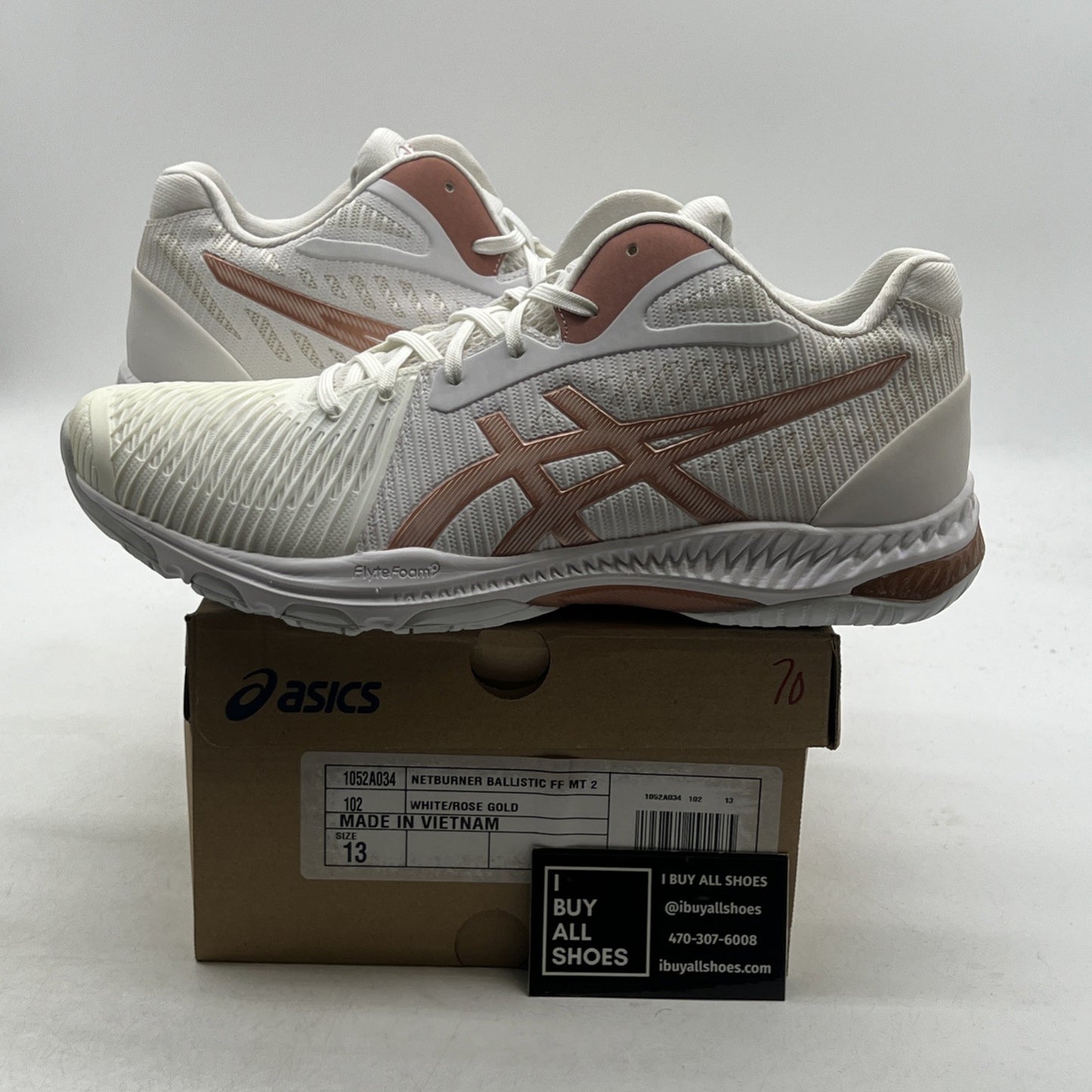 Size 13W - ASICS W Netburner Ballistic FlyteFoam 2 Volleyball Shoes (1052A034)
