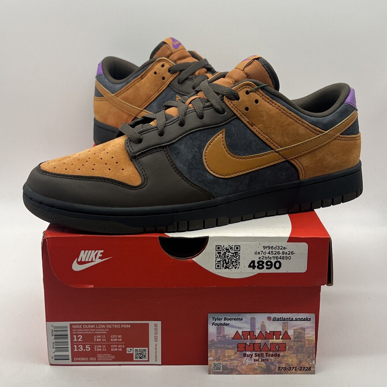 Size 12 - Nike Dunk Premium Low Cider Brown Purple Suede (DH0601-001)