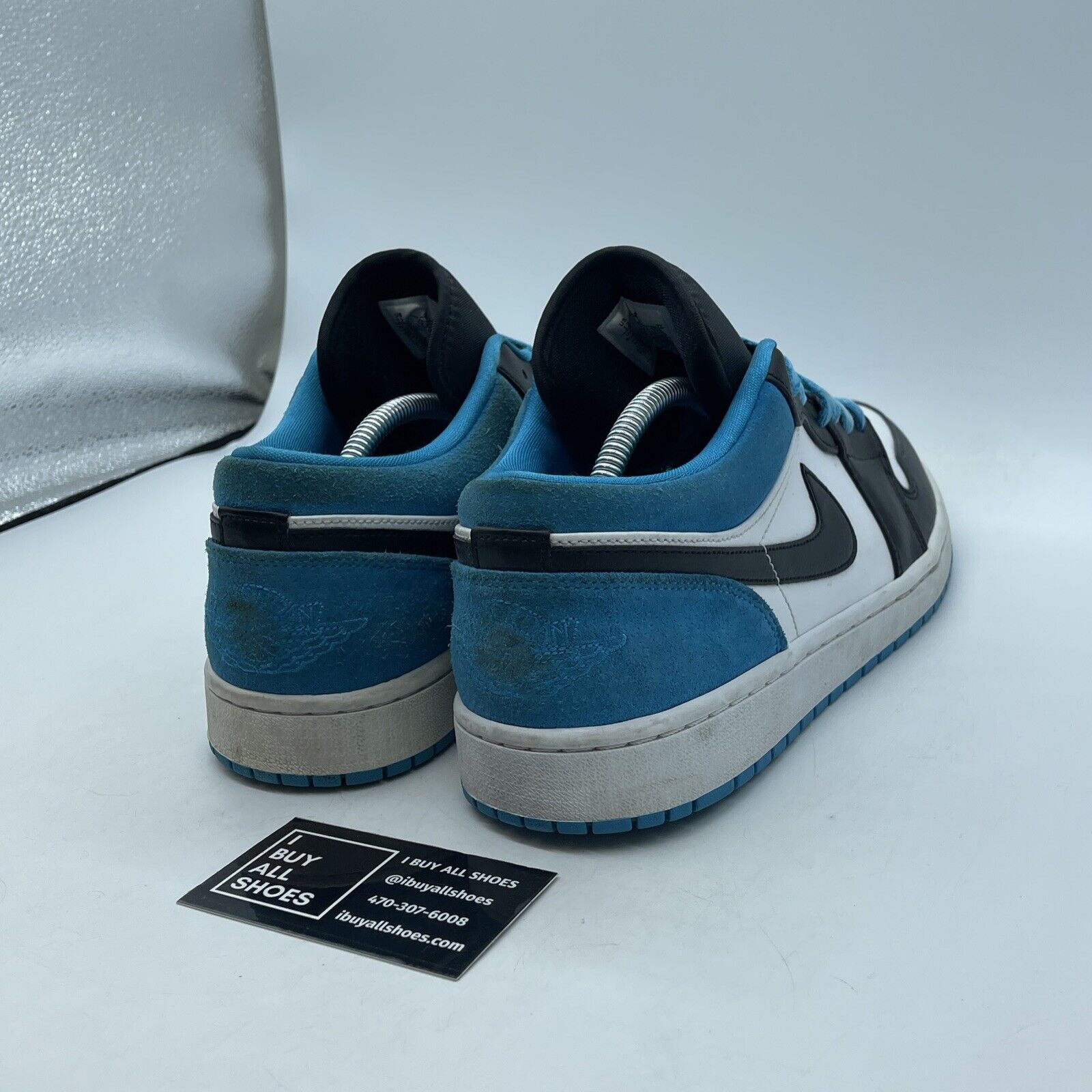 Size 12 - Air Jordan 1 SE Low Laser Blue White Black Suede (CK3022-004)
