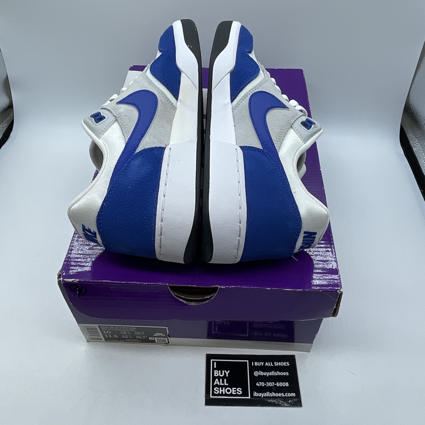 Size 10 - Nike GTS Return SB Sport Royal Blue Grey White Suede (CD4990-400)