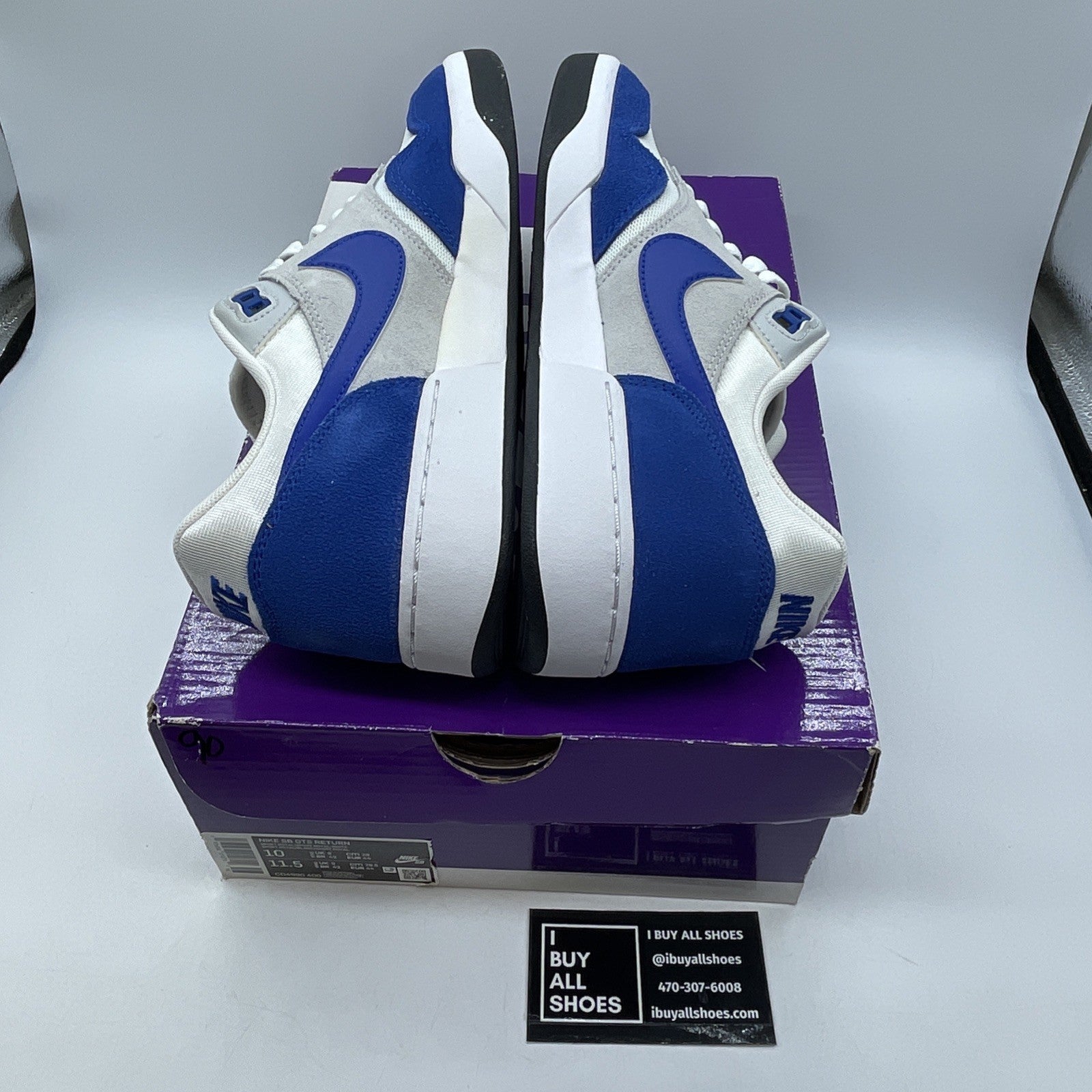 Size 10 - Nike GTS Return SB Sport Royal Blue Grey White Suede (CD4990-400)