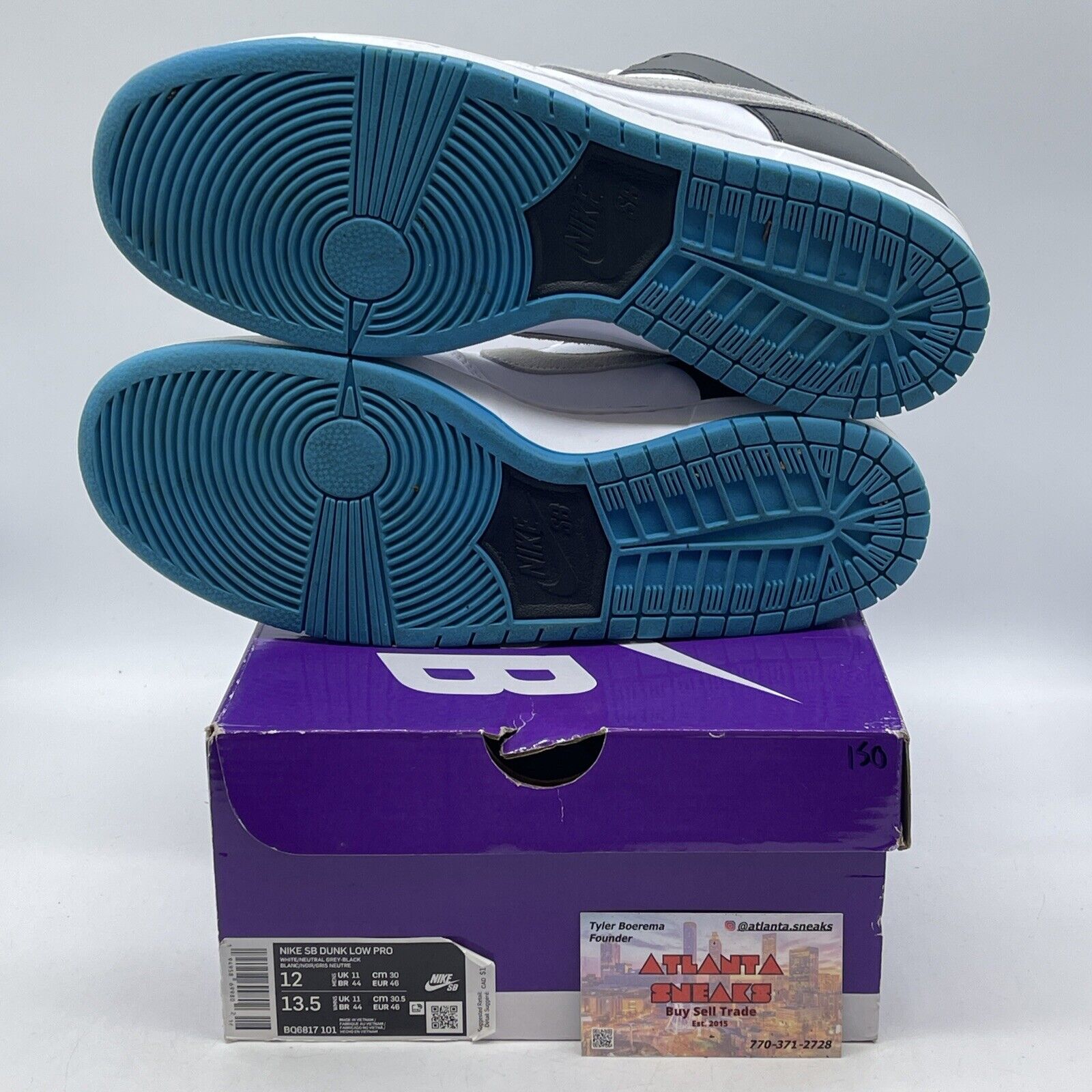 Size 12 - Nike Dunk Pro SB Low Laser Blue Black White Suede (BQ6817-101)