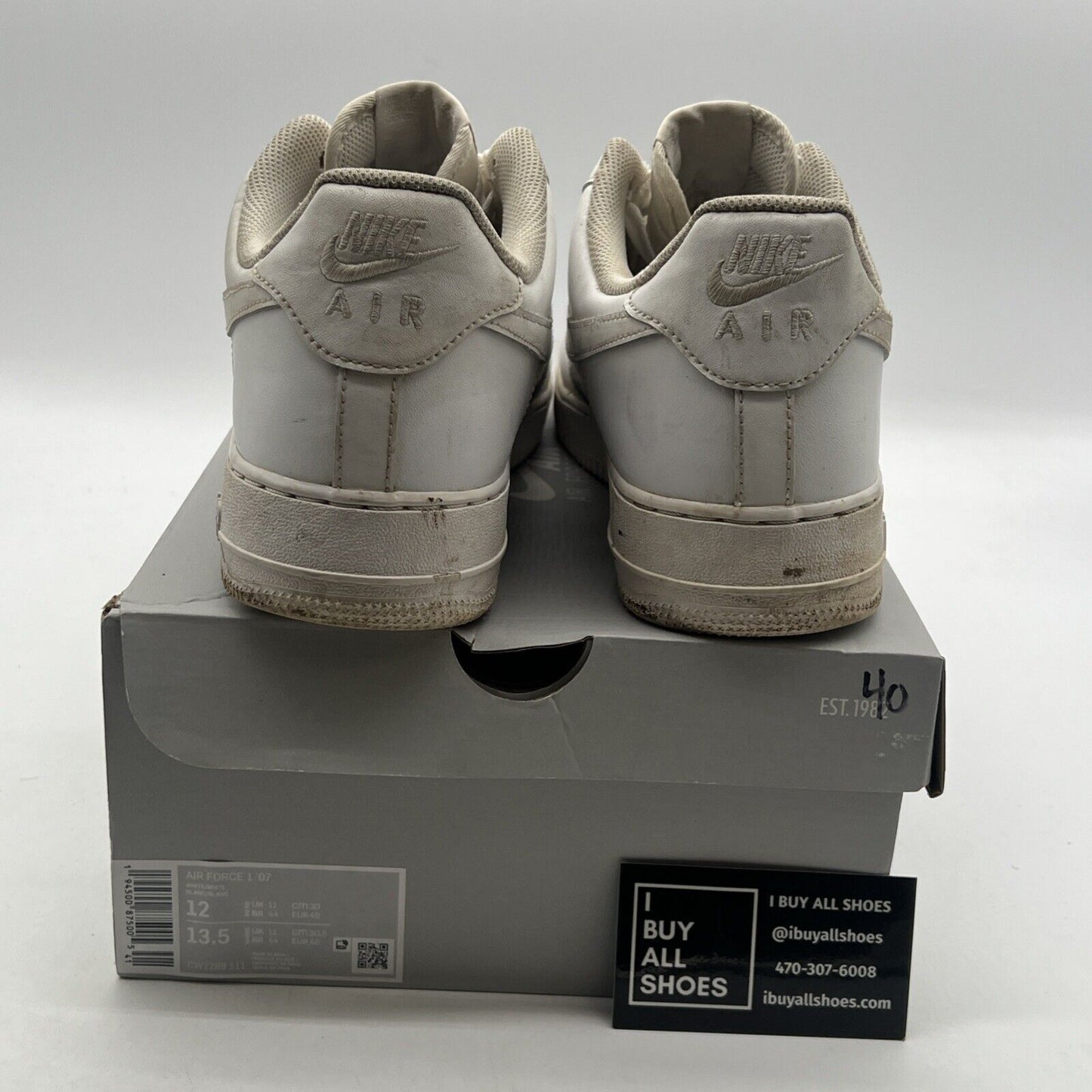 Size 12 - Nike Air Force 1 '07 Low Triple White (CW2288-111)