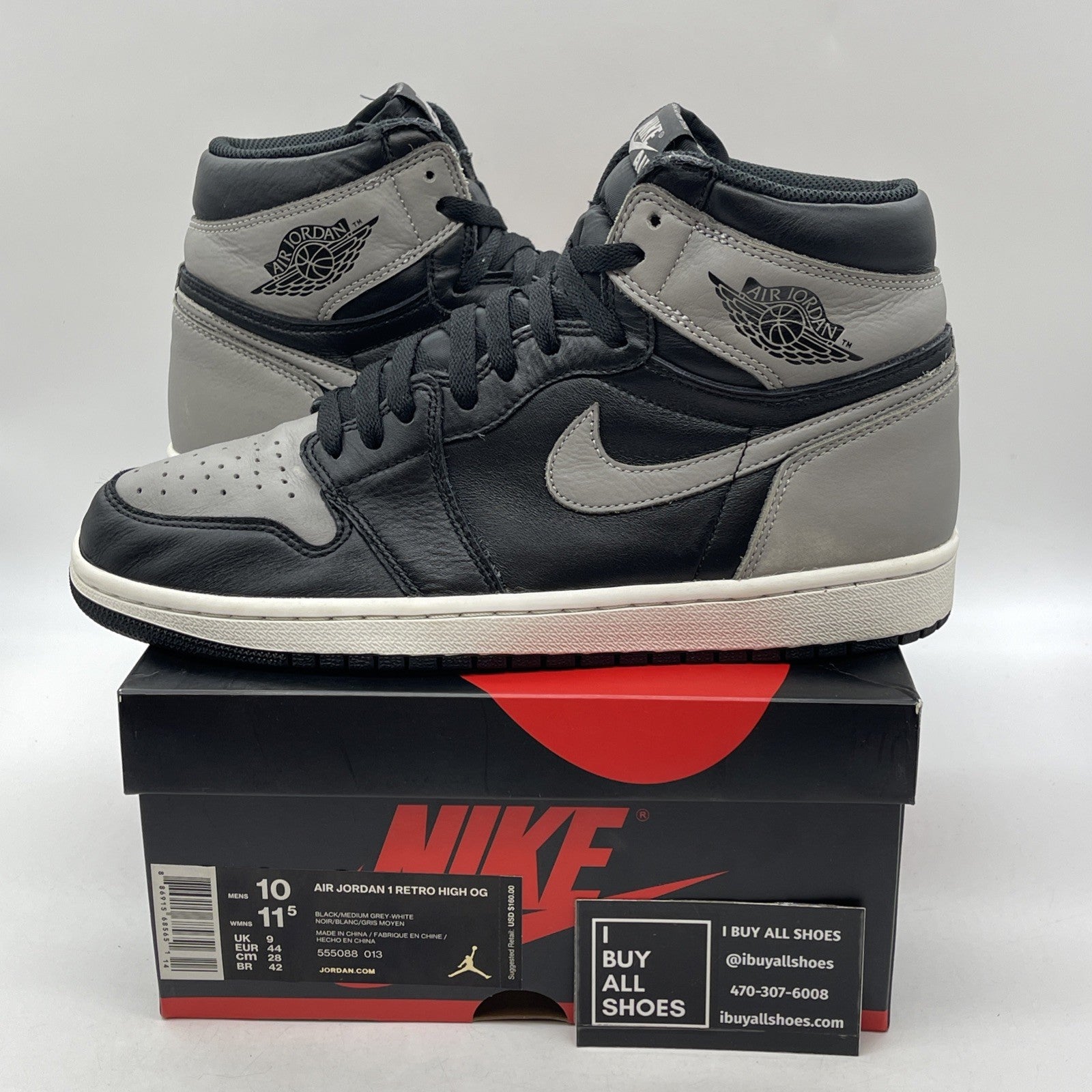 Size 10 - Air Jordan 1 Retro OG High Shadow (555088-013)