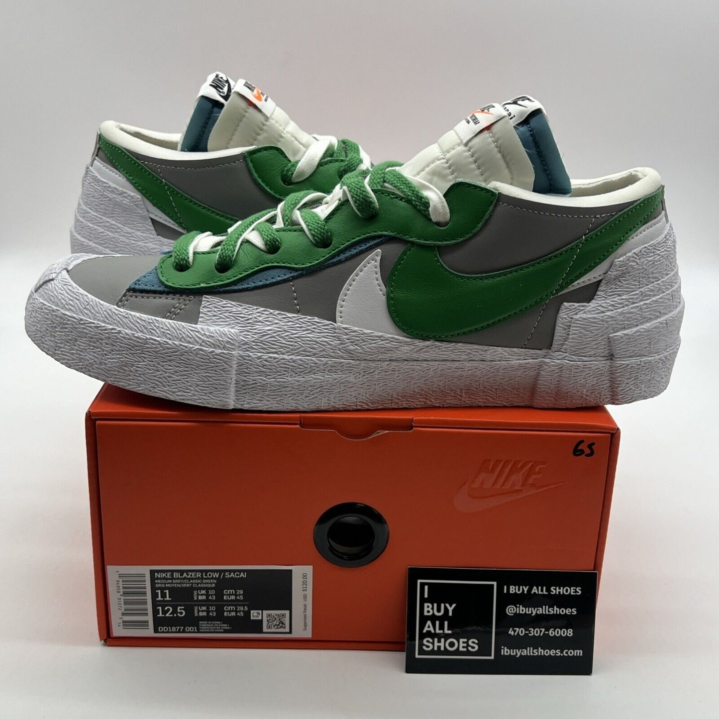 Size 11 - Nike sacai x Blazer Low Classic Green (DD1877-001)