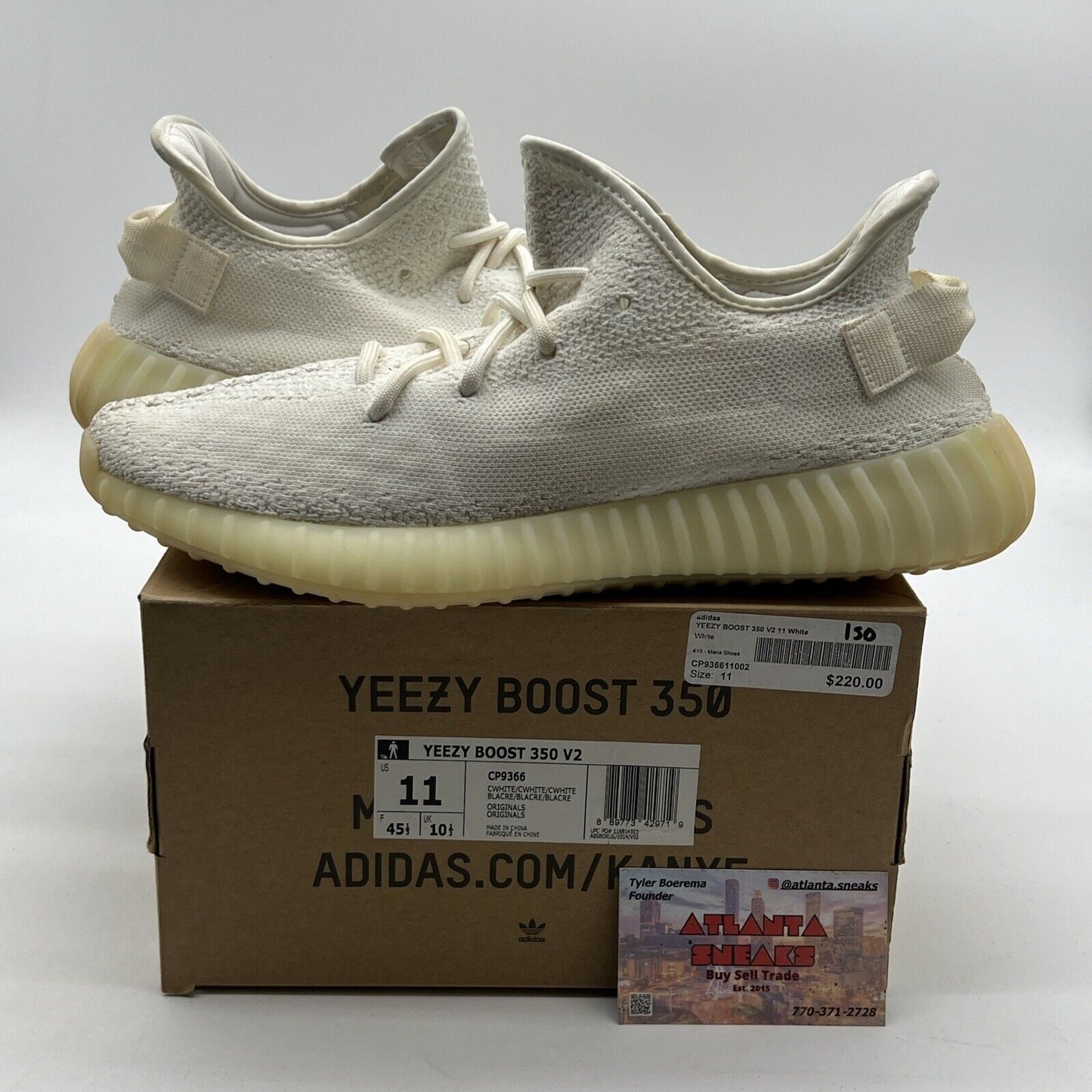 Size 11 - Adidas Yeezy Boost 350 V2 Low Cream White / Triple White (CP9366)