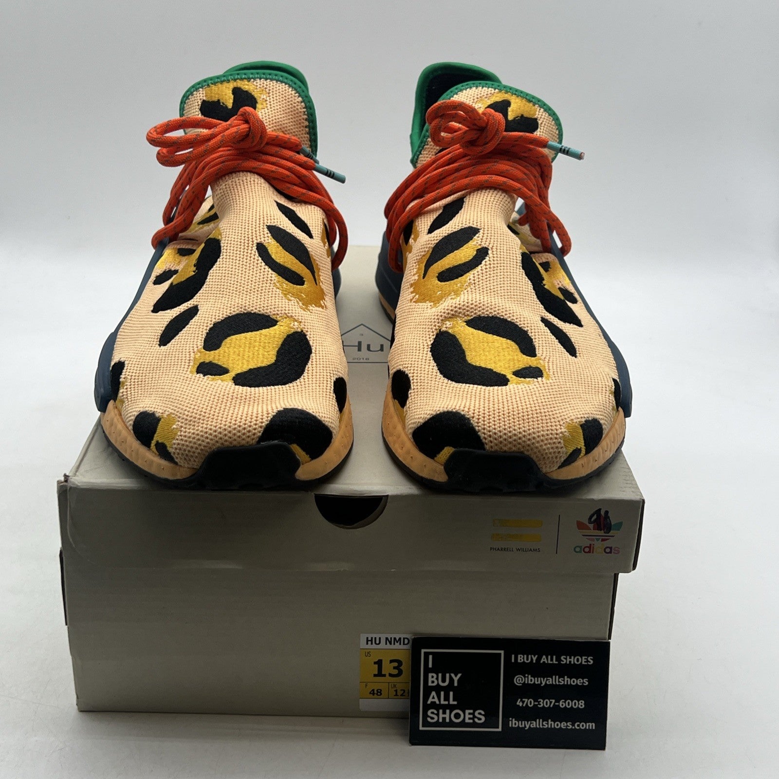 Size 13 - adidas Pharrell x NMD Human Race Animal Print - Pulse Amber (HP3221)