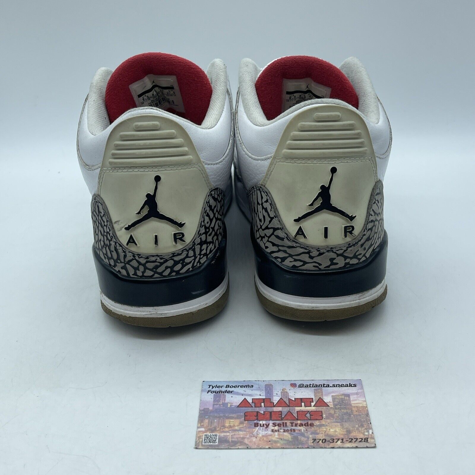 Size 9.5 - Jordan 3 Retro White Cement 2011 Leather Grey Suede (136064-105)