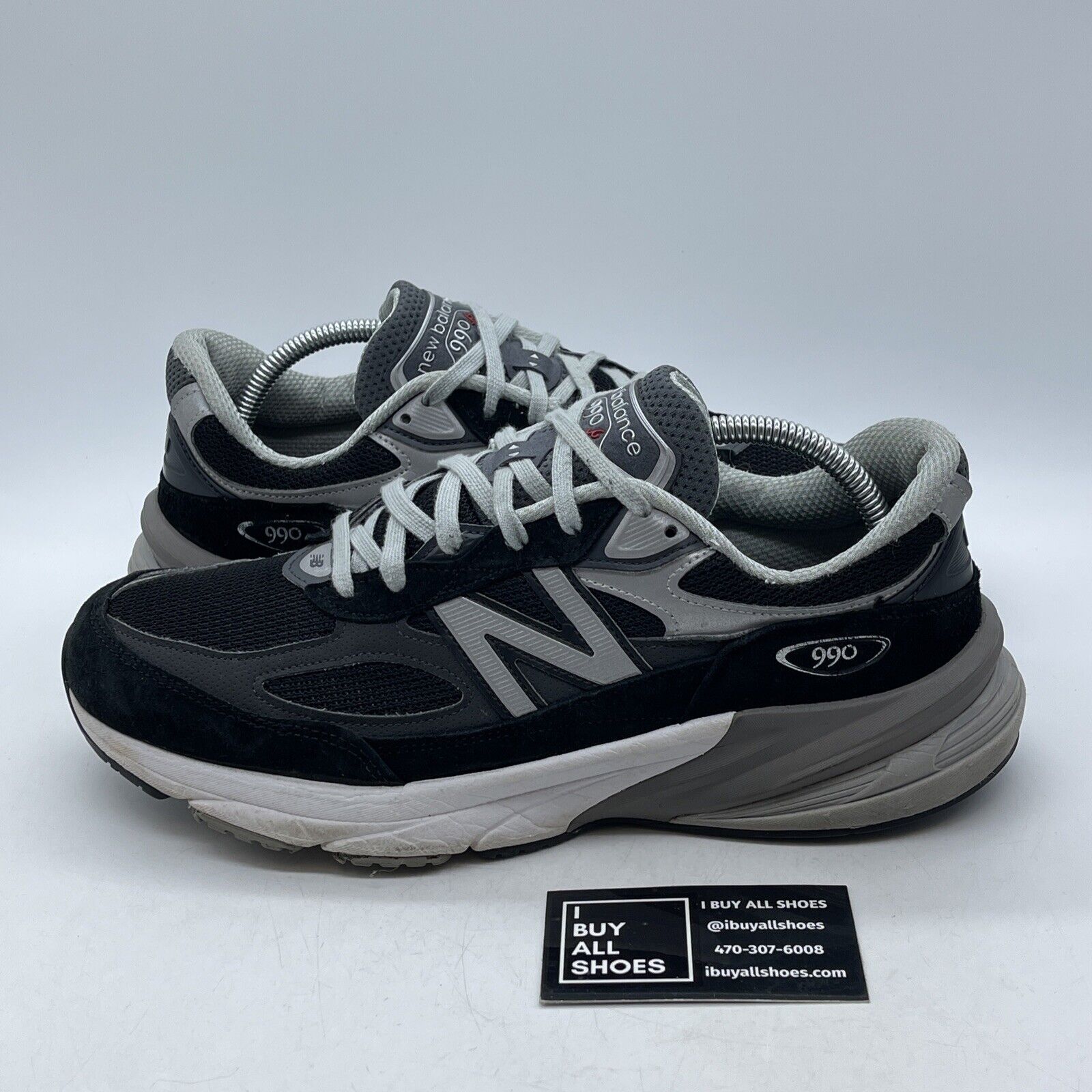 Size 10 - New Balance 990v6 Made in USA Black Silver Suede Leather (M990BK6)