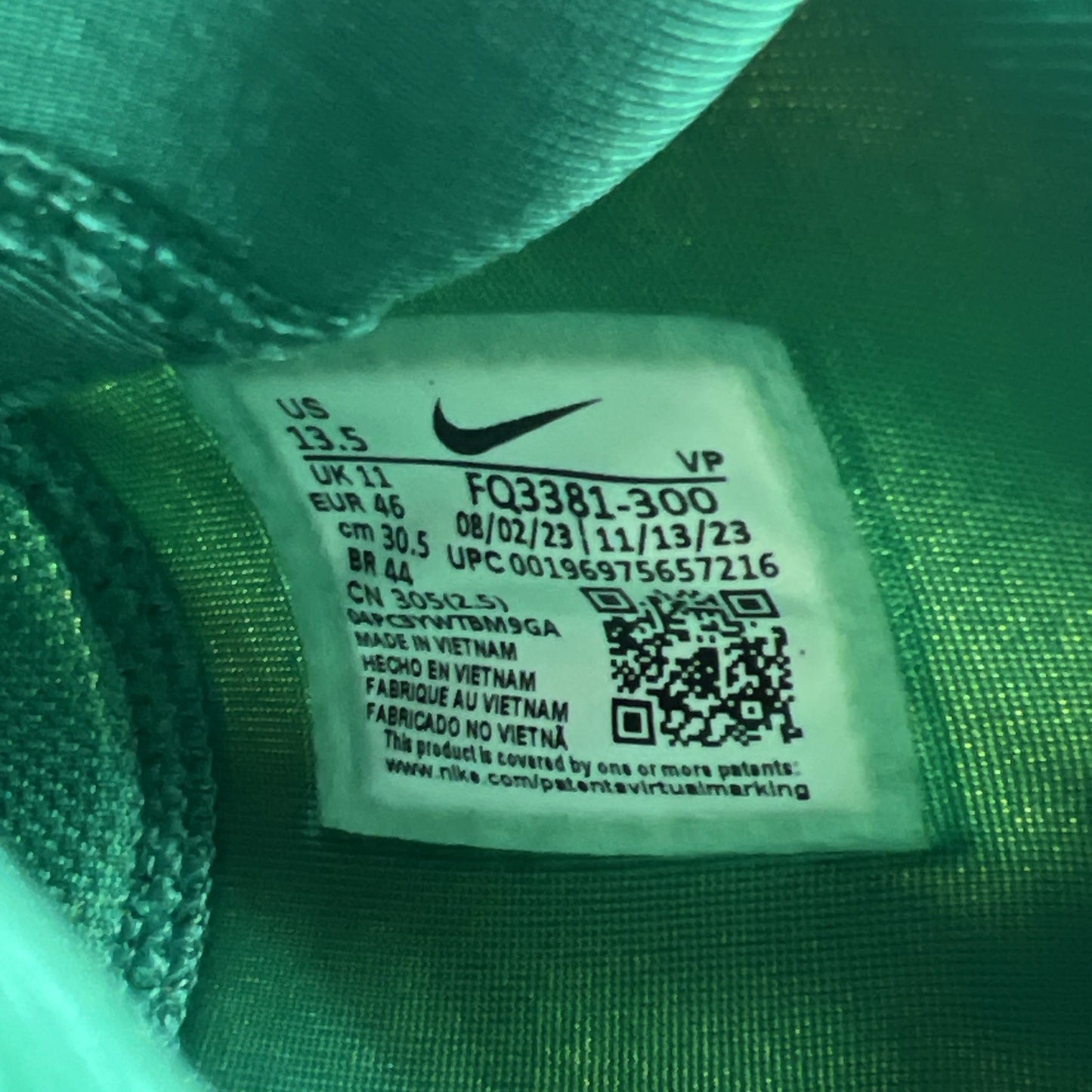 Size 13.5 - Nike Sabrina 1 Oregon Ducks W (FQ3381-300)