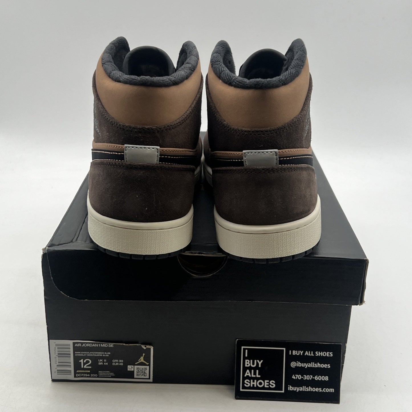 Size 12 - Air Jordan 1 Mid Dark Chocolate Crimson Bliss (DC7294-200)