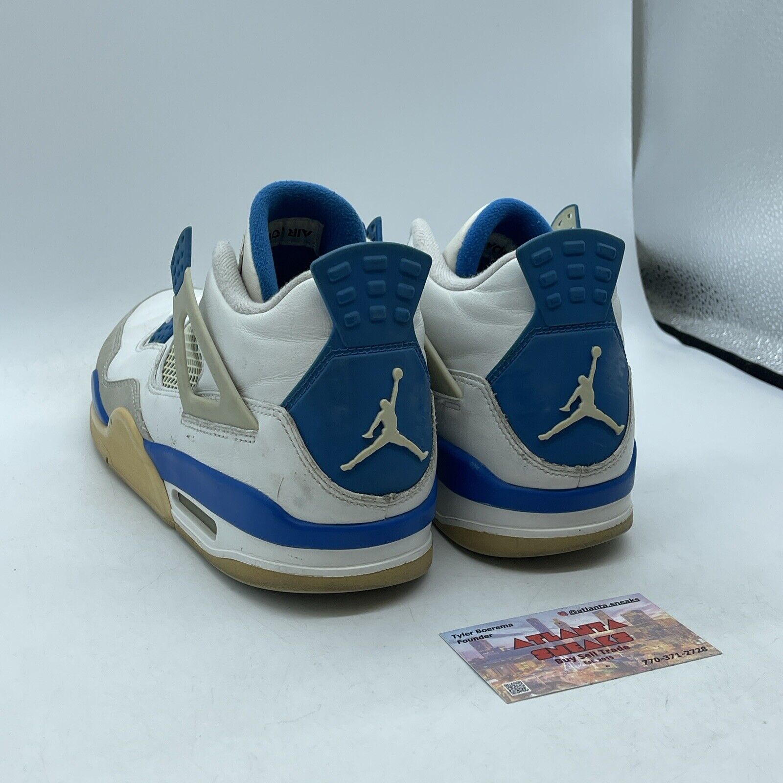 Size 10 - Jordan 4 Retro Military White Leather Grey Suede (308497-105)