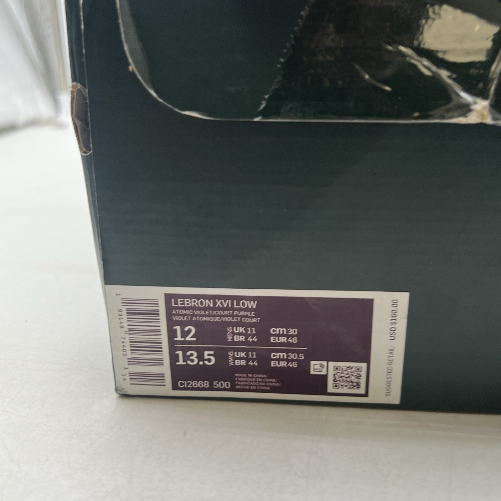 Size 12 - Nike LeBron 16 Low Atomic Purple (CL2668-500)