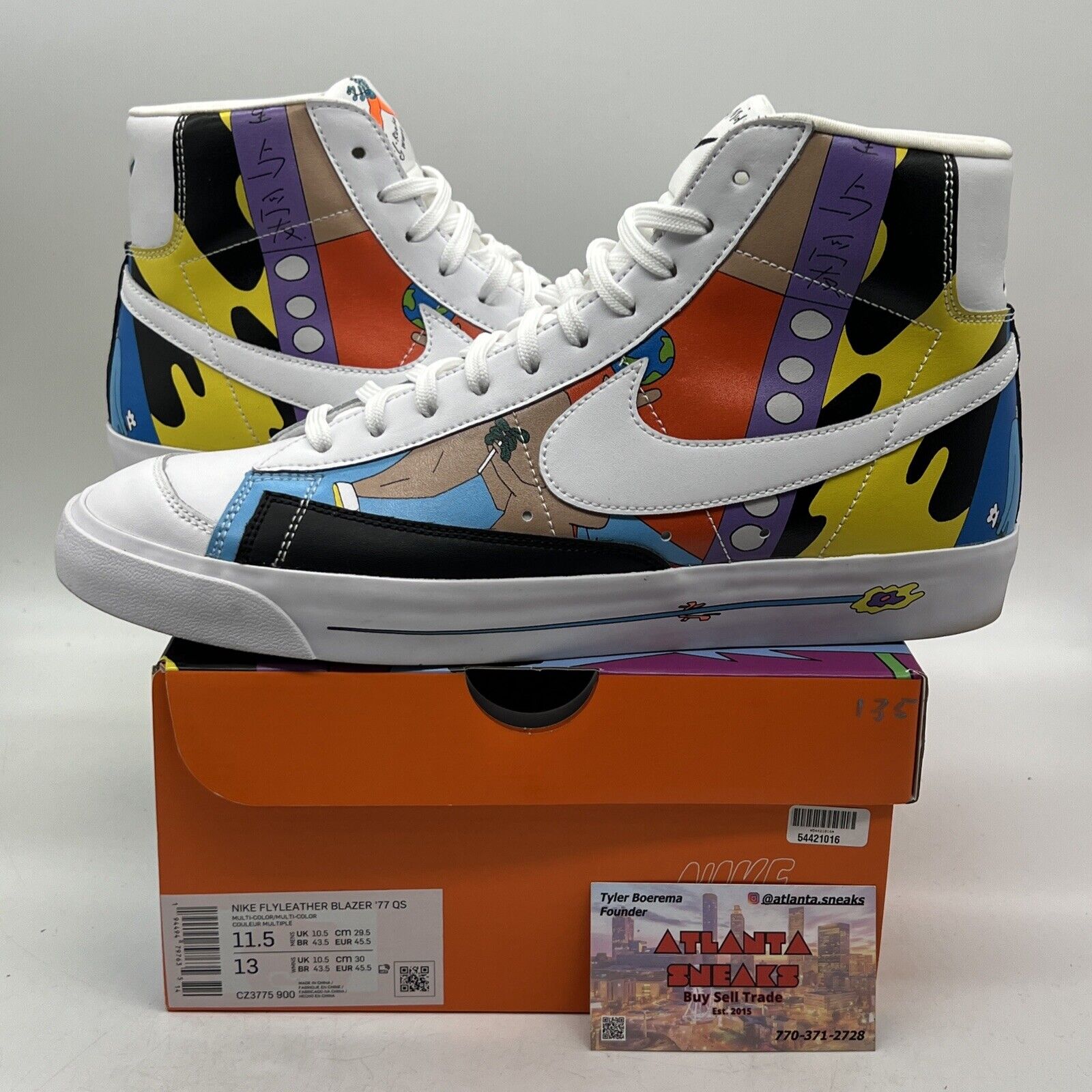 Size 11.5 - Nike Ruohan Wang x Blazer ’77 Flyleather Mid Multicolor (CZ3775-900)