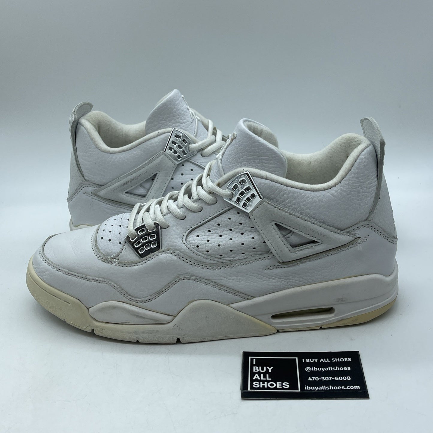 Size 13 - Air Jordan 4 Retro+ 2000 Bling White Silver Leather (136030-111)