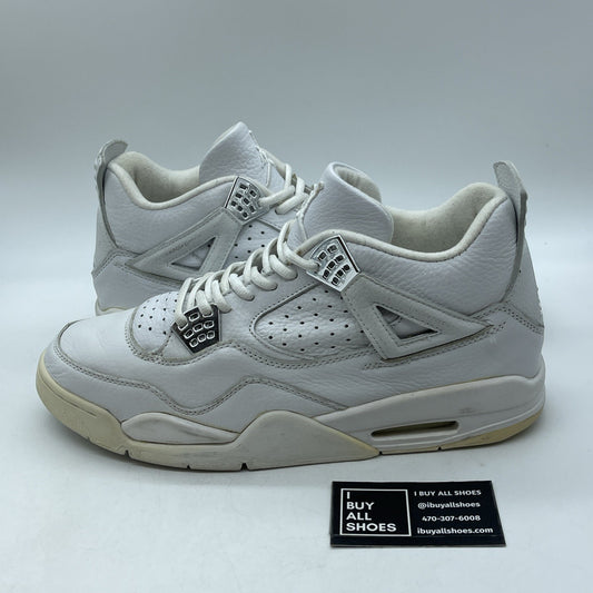 Size 13 - Air Jordan 4 Retro+ 2000 Bling White Silver Leather (136030-111)
