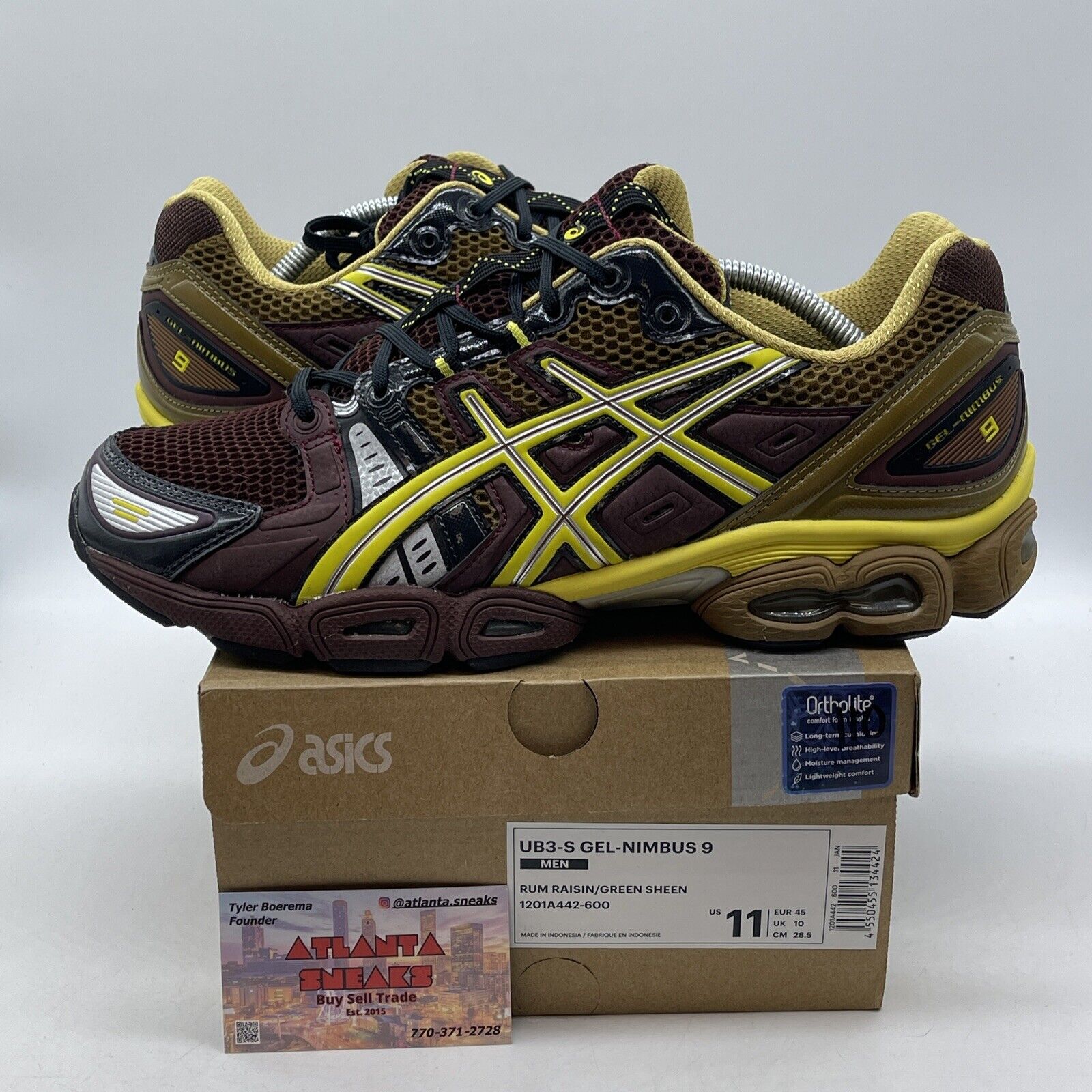 Size 11 - ASICS Kiko Kostadinov x UB3-S Gel Nimbus 9 Rum Raisin (1201A442-600)