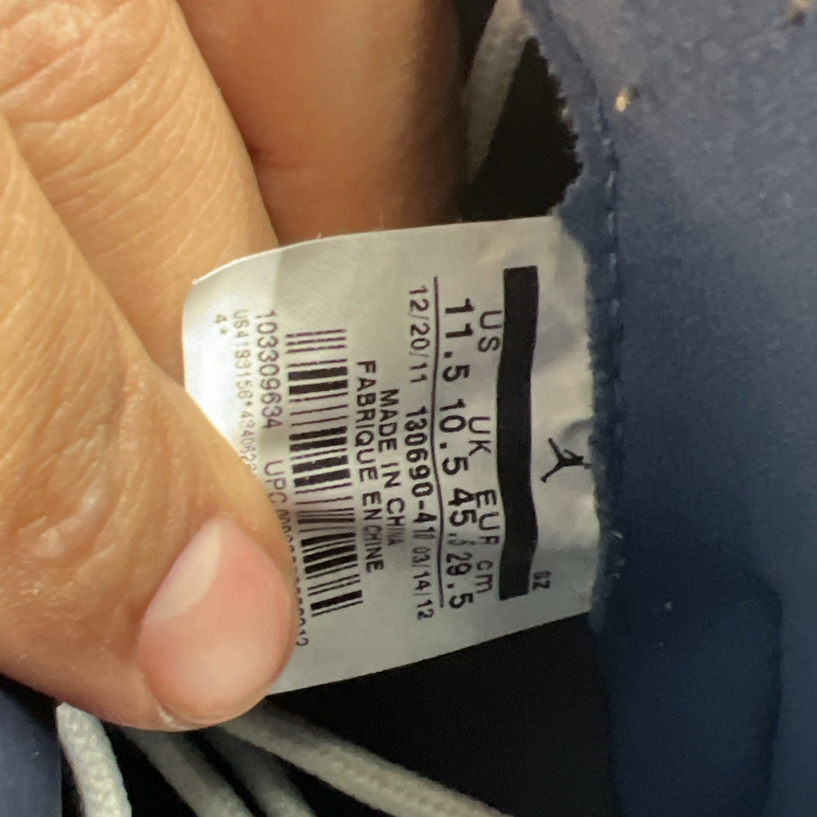Size 11.5 - Air Jordan 12 Retro 2012 Obsidian (130690-410)