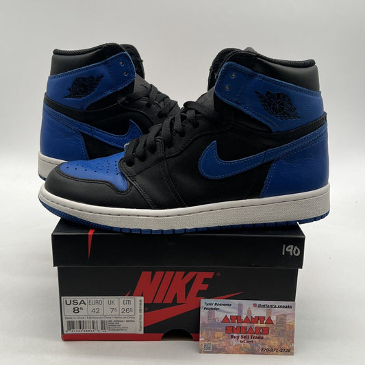 Size 8.5 - Jordan 1 Retro OG High Royal Black White Leather (555088-007)