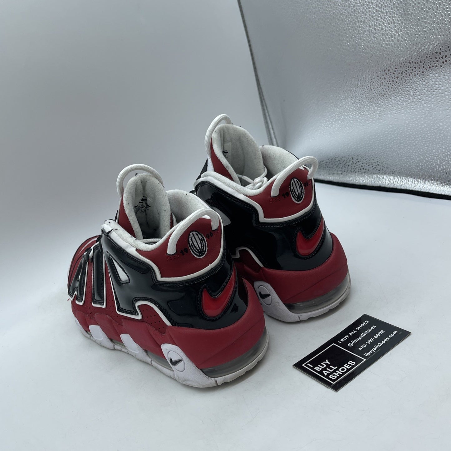 Size 12 - Nike Air More Uptempo Bulls Red Black Suede Leather (921948-600)
