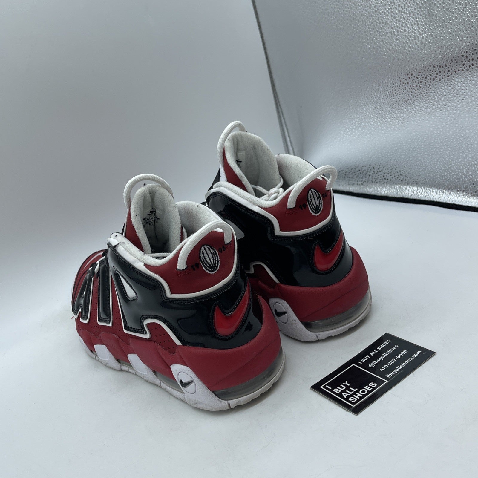 Size 12 - Nike Air More Uptempo Bulls Red Black Suede Leather (921948-600)
