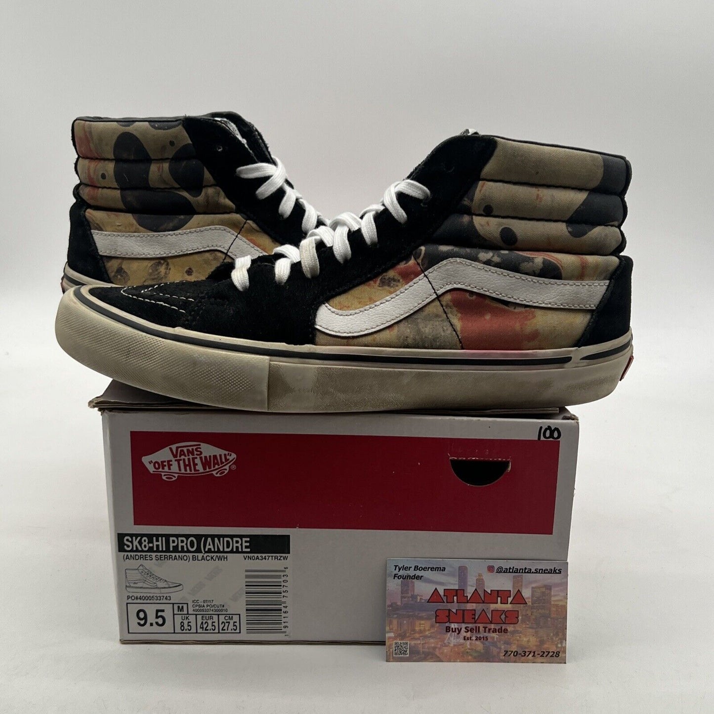 Size 9.5 - Vans Mens Sk8-Hi Skate Shoes Multicolor (VN0A347TRZW) High Top Padded