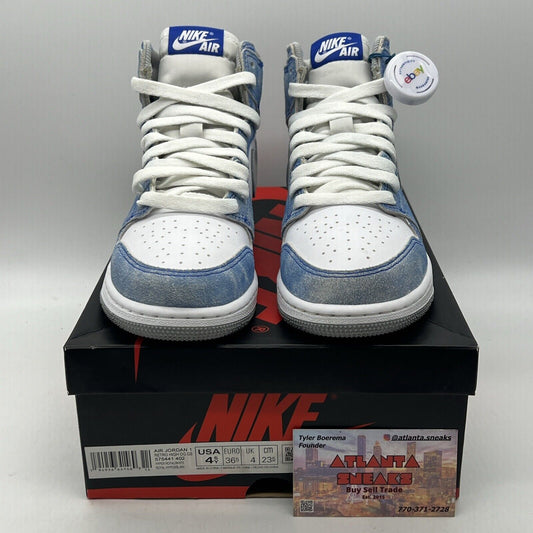 Size 4.5 - Jordan 1 Retro OG High Hyper Royal White Grey Blue Suede (575441-402)