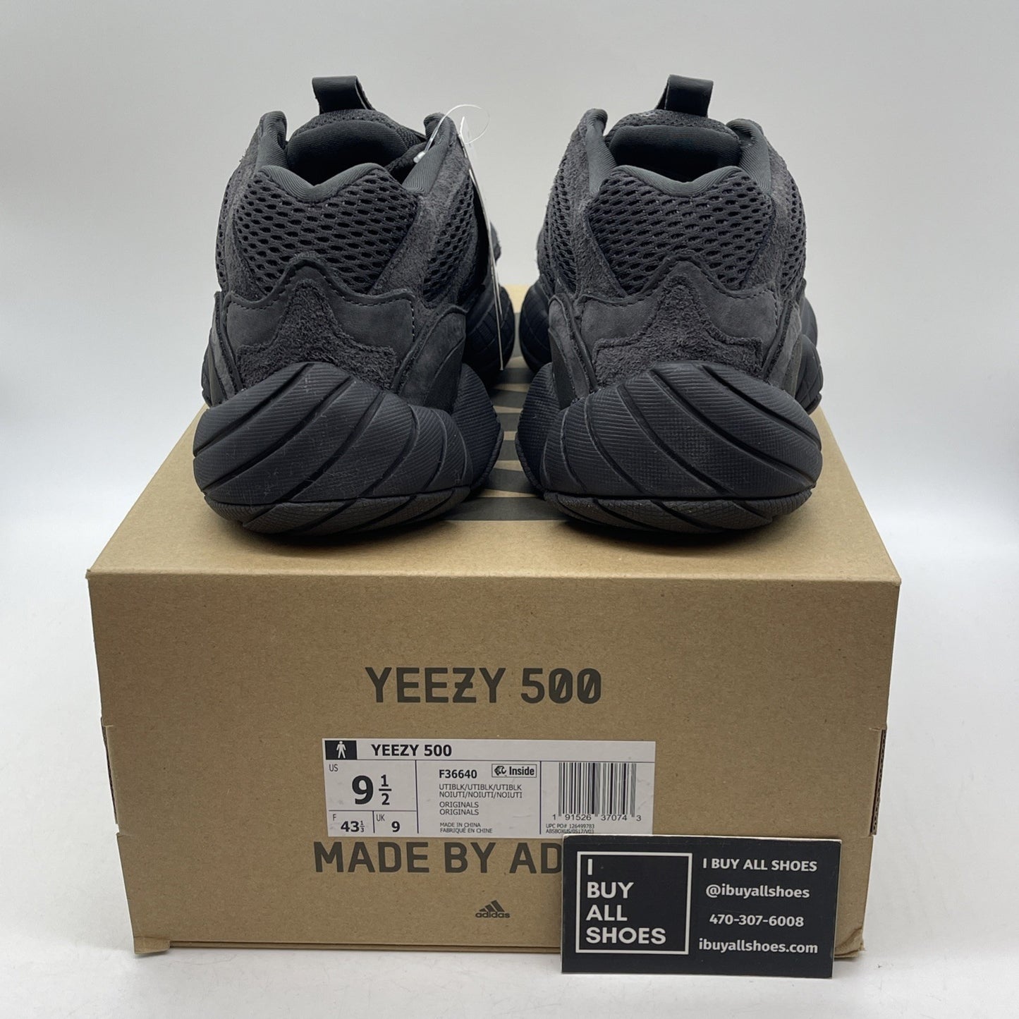 Size 9.5 - adidas Yeezy 500 Low Utility Black Suede Leather (F36640)