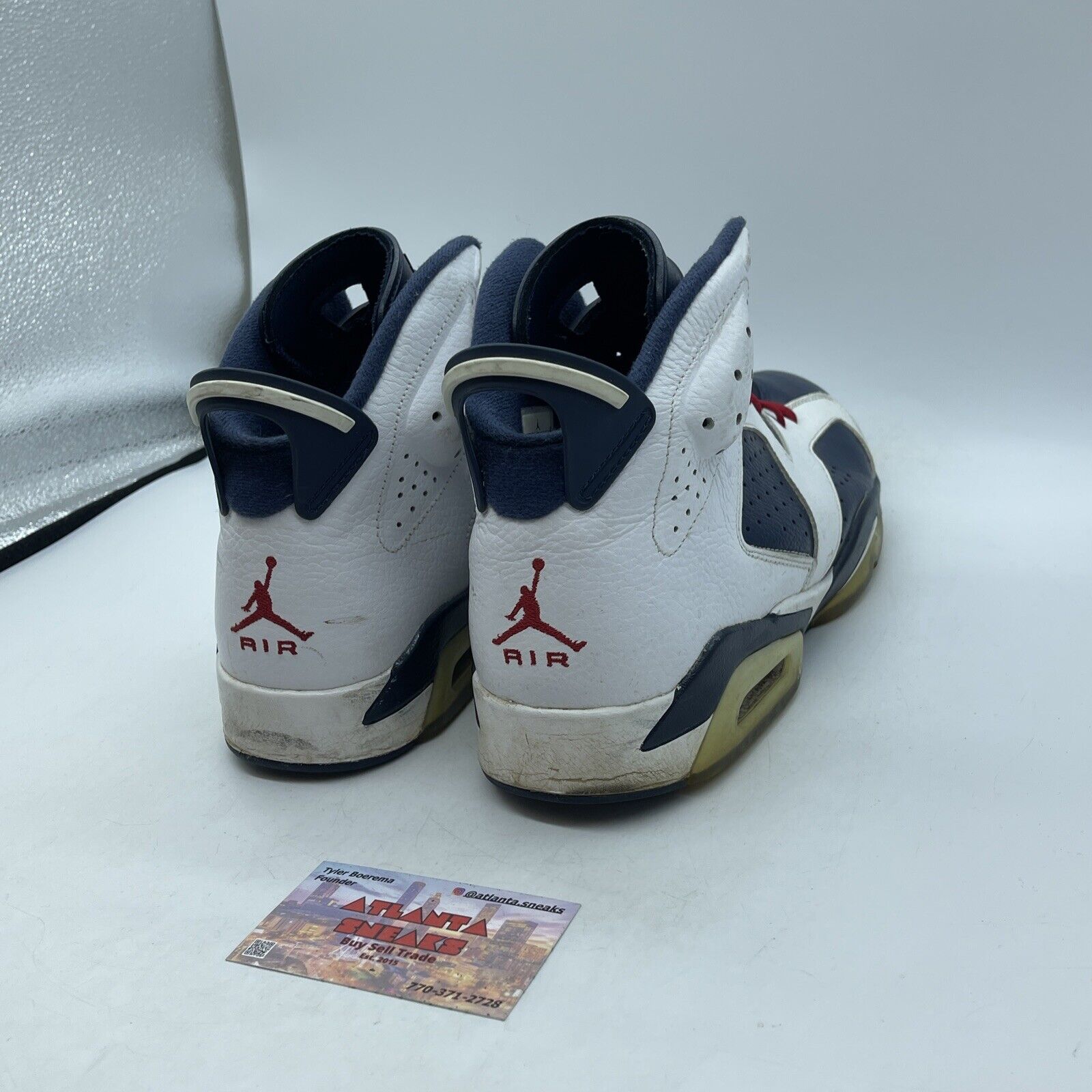 Size 11.5 - Air Jordan 6 Retro 2012 Olympic White Blue Red Leather (384664-130)