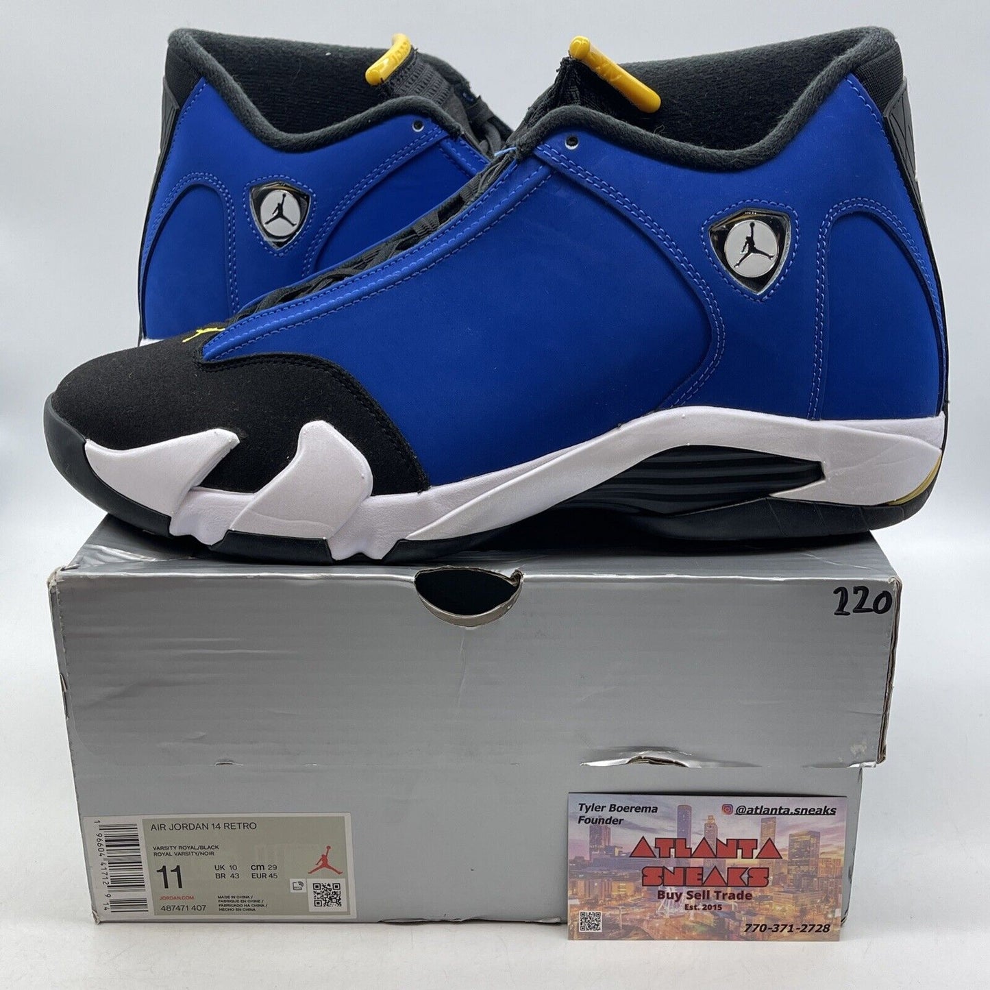 Size 11 - Air Jordan 14 Retro Laney Blue White Black Suede Leather (487471-407)