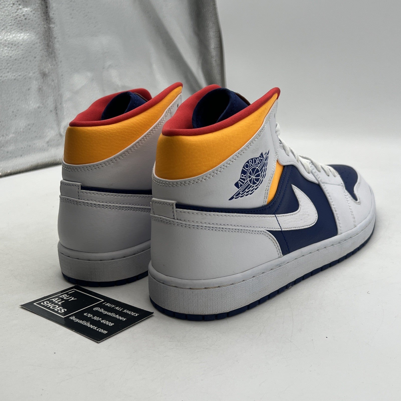 Size 11.5 - Air Jordan 1 Mid White Deep Royal Blue (554724-131)