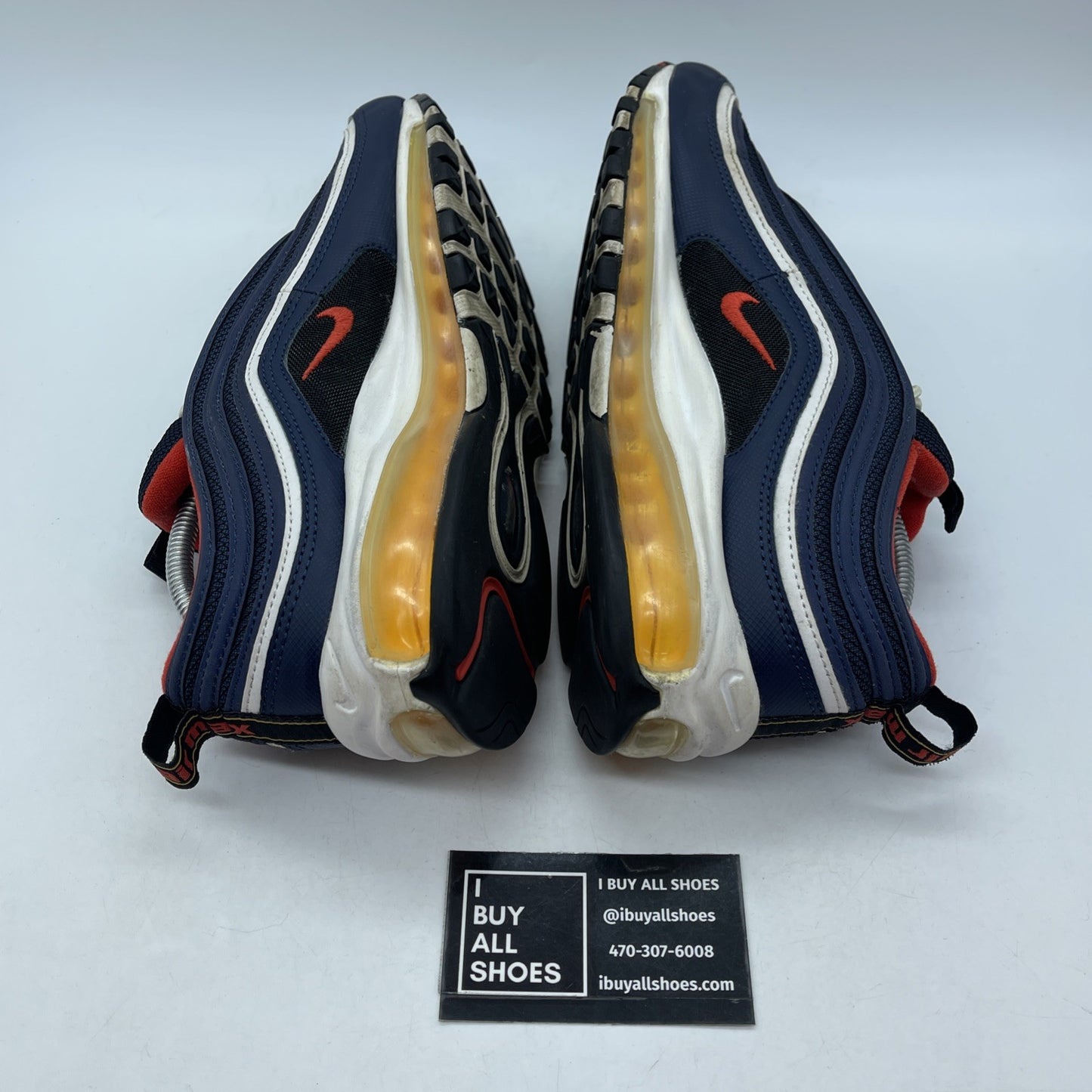 Size 9.5 - Nike Air Max 97 Midnight Navy Blue White Suede (921826-403)