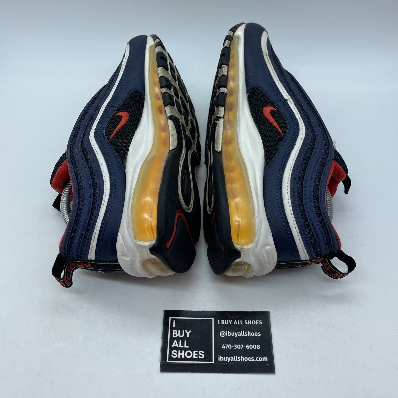 Size 9.5 - Nike Air Max 97 Midnight Navy Blue White Suede (921826-403)