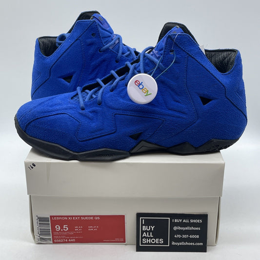 Size 9.5 - Nike LeBron 11 EXT Suede QS Game Royal Blue (656274-440)
