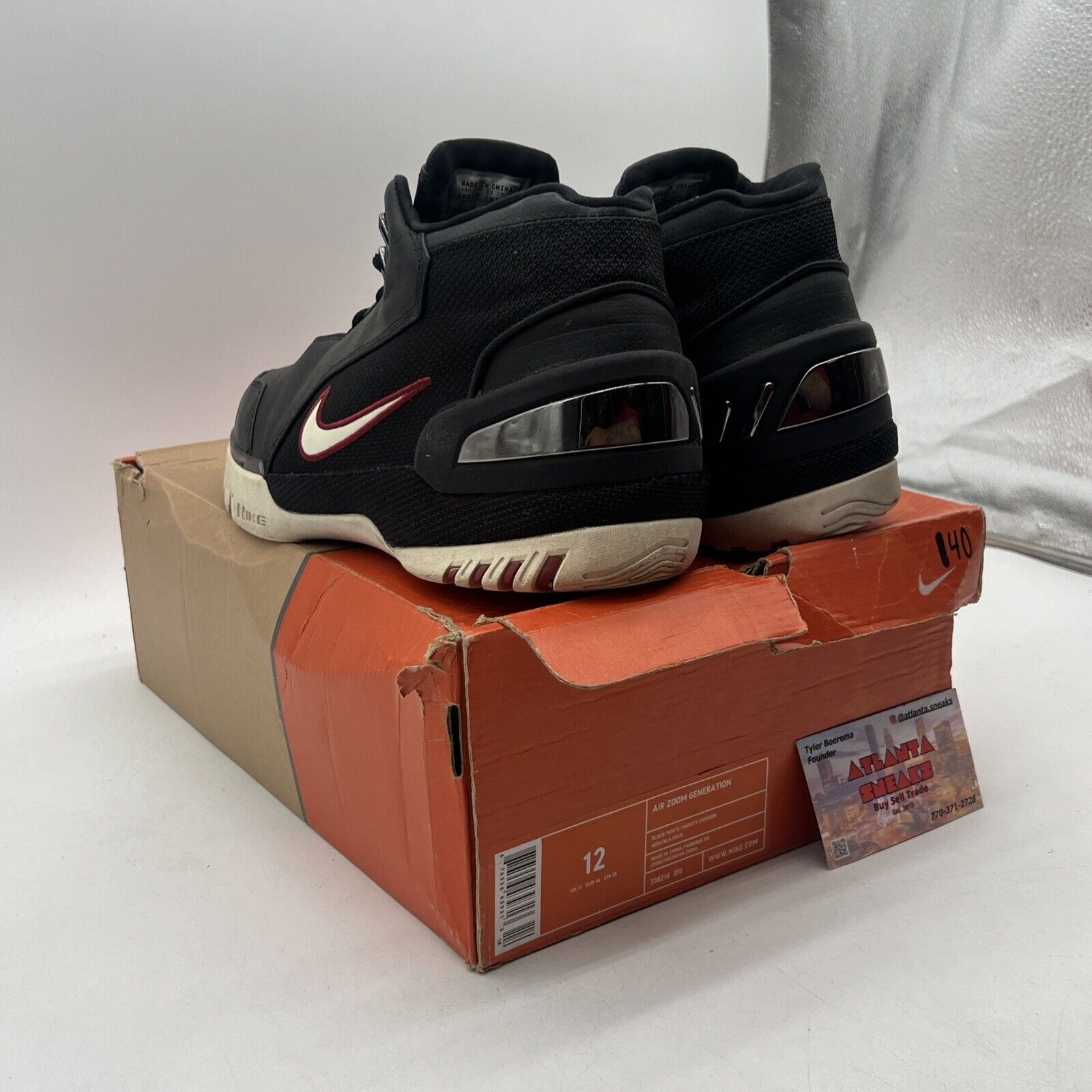 Size 12 - Nike Air Zoom Generation 2004 King's Rook Black Red White (308214-011)