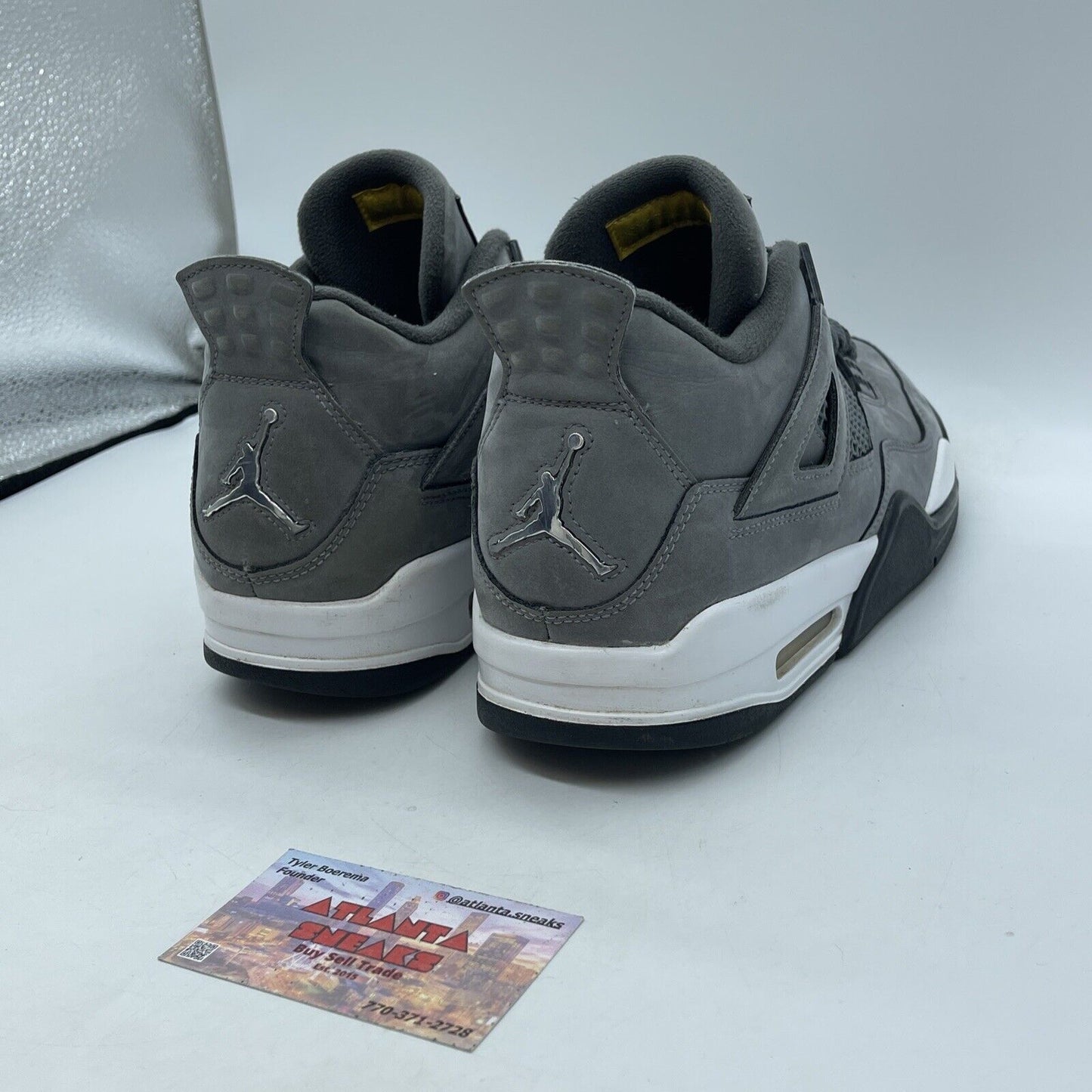 Size 10.5 - Jordan 4 Retro Low Cool Grey Suede Black White Leather (308497-007)