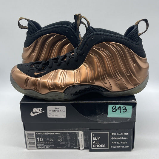 Size 10 - Nike Air Foamposite One 2017 Copper Black Suede (314996-007)