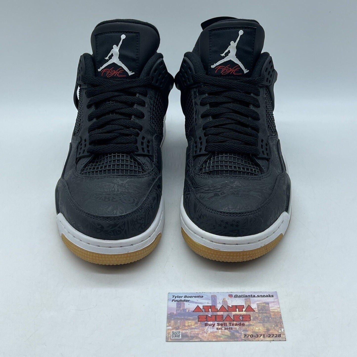 Size 10 - Jordan 4 Retro Laser 30th Anniversary White Black Leather (CI1184-001)