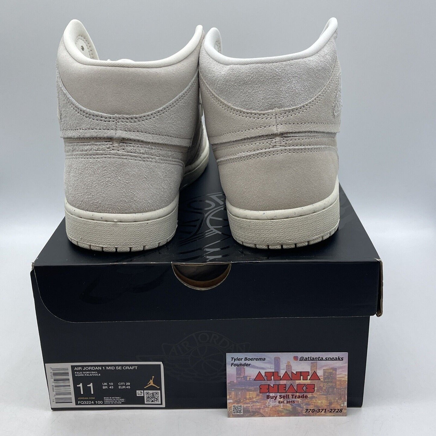 Size 11 - Air Jordan 1 SE Craft Mid Pale Ivory Tan Suede (FQ3224-100)